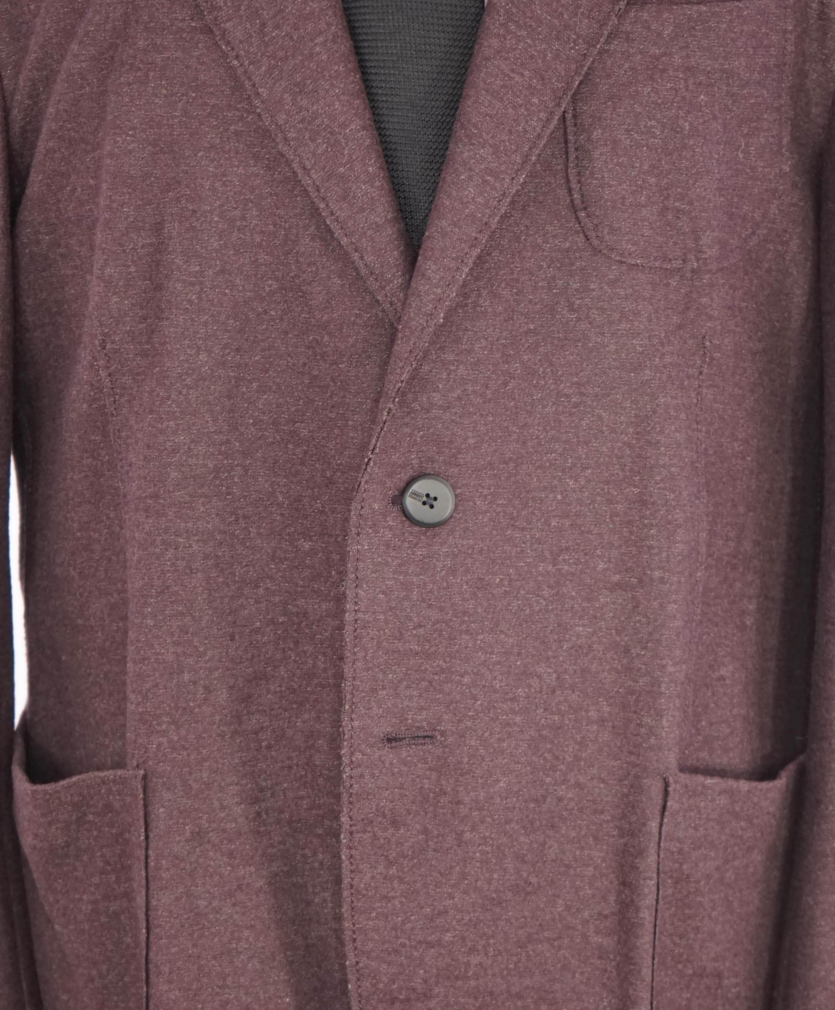 ARMANI COLLEZIONI - Unlined Burgundy Melange Sweater / Blazer - 42R