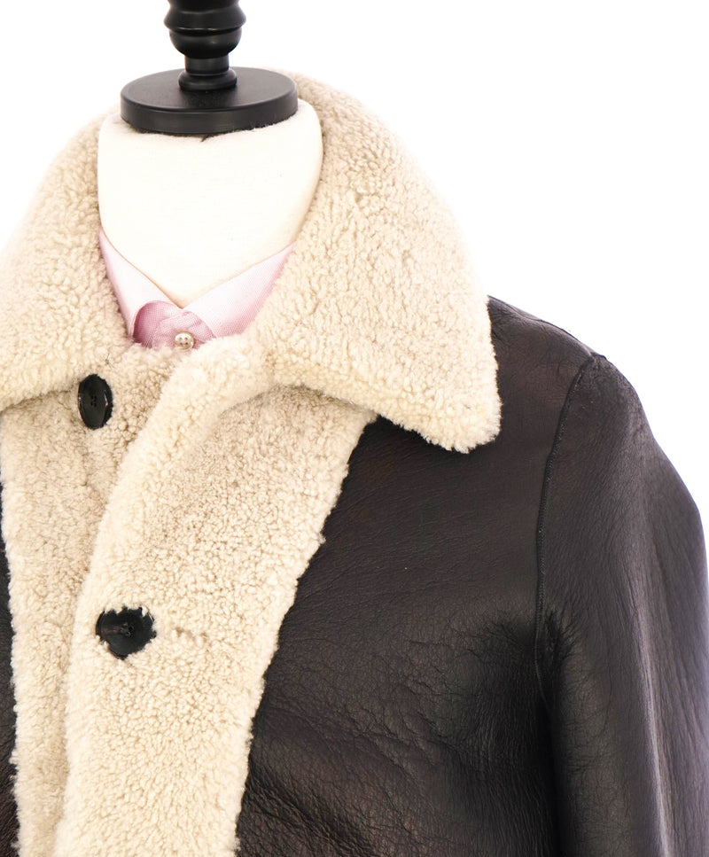 $1,698 ZADIG & VOLTAIRE - Shearling and Leather REVERSIBLE Coat - Sz. Large (WOMEN)