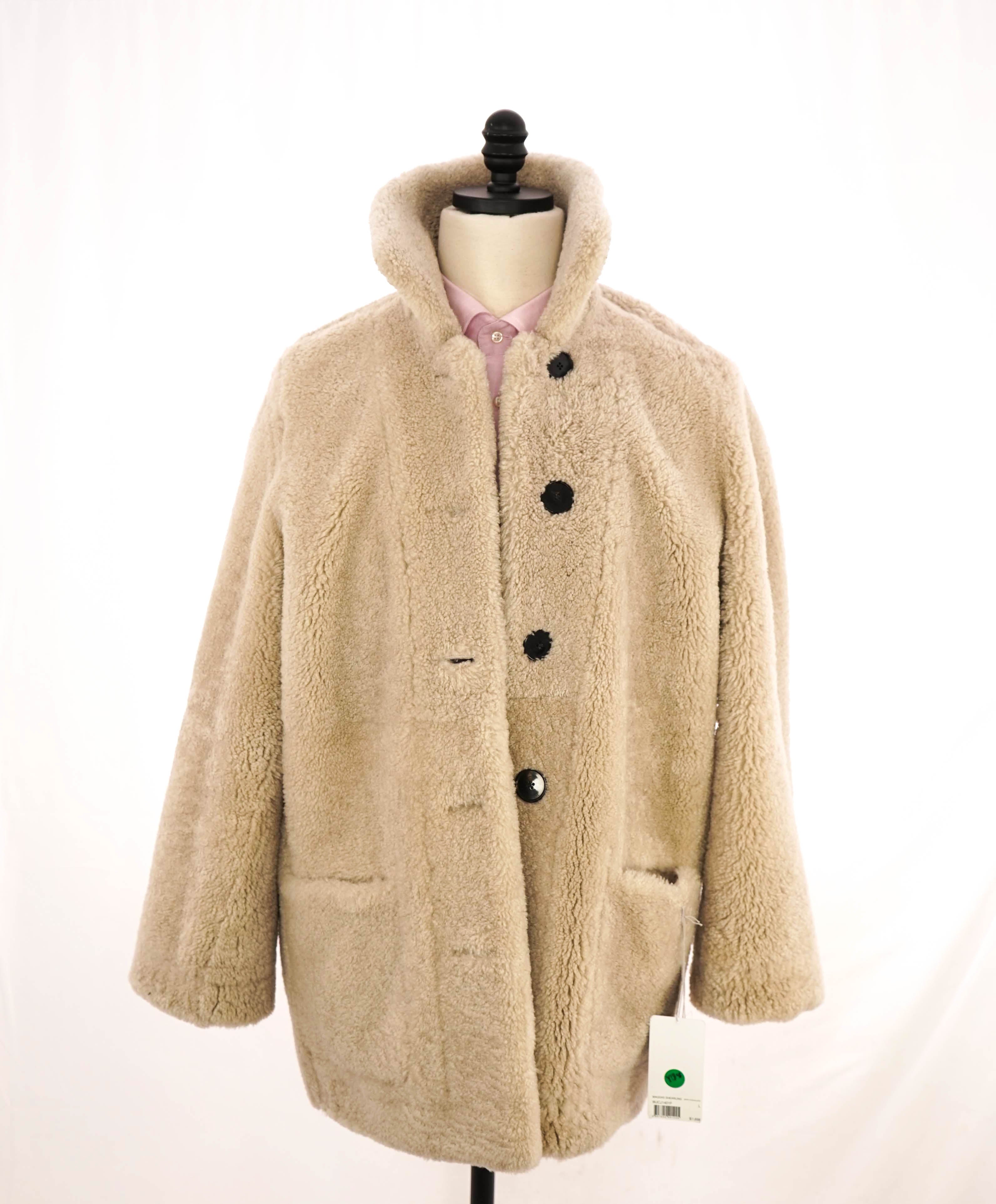 $1,698 ZADIG & VOLTAIRE - Shearling and Leather REVERSIBLE Coat - Sz. Large (WOMEN)