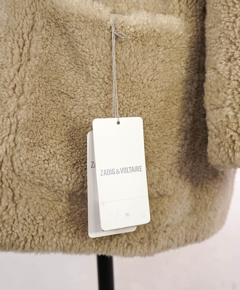 $1,698 ZADIG & VOLTAIRE - Shearling and Leather REVERSIBLE Coat - Sz. Large (WOMEN)