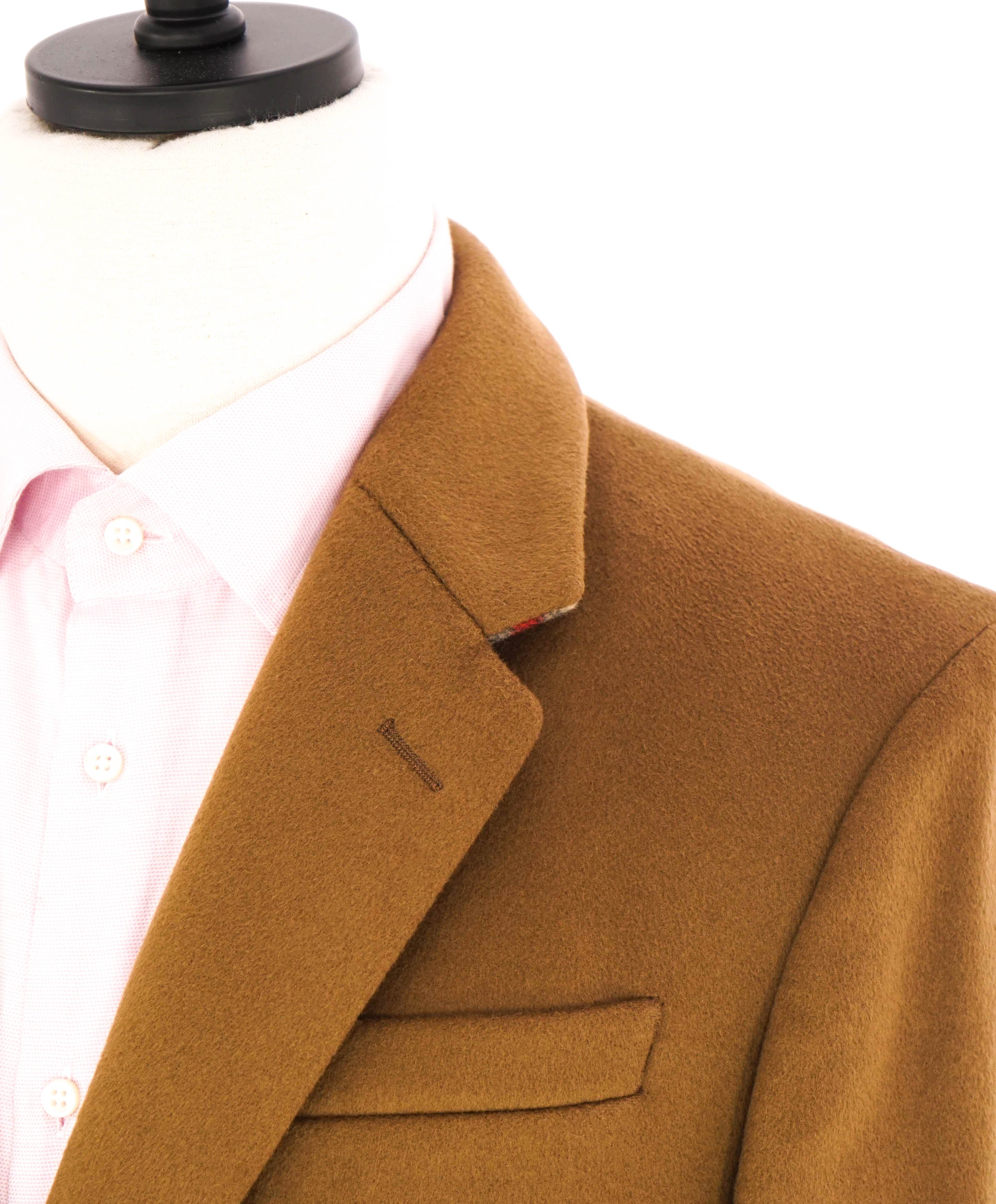 $2,495 BURBERRY LONDON - Wool/Cashmere Camel Brown LOGO Collar Coat - 40R