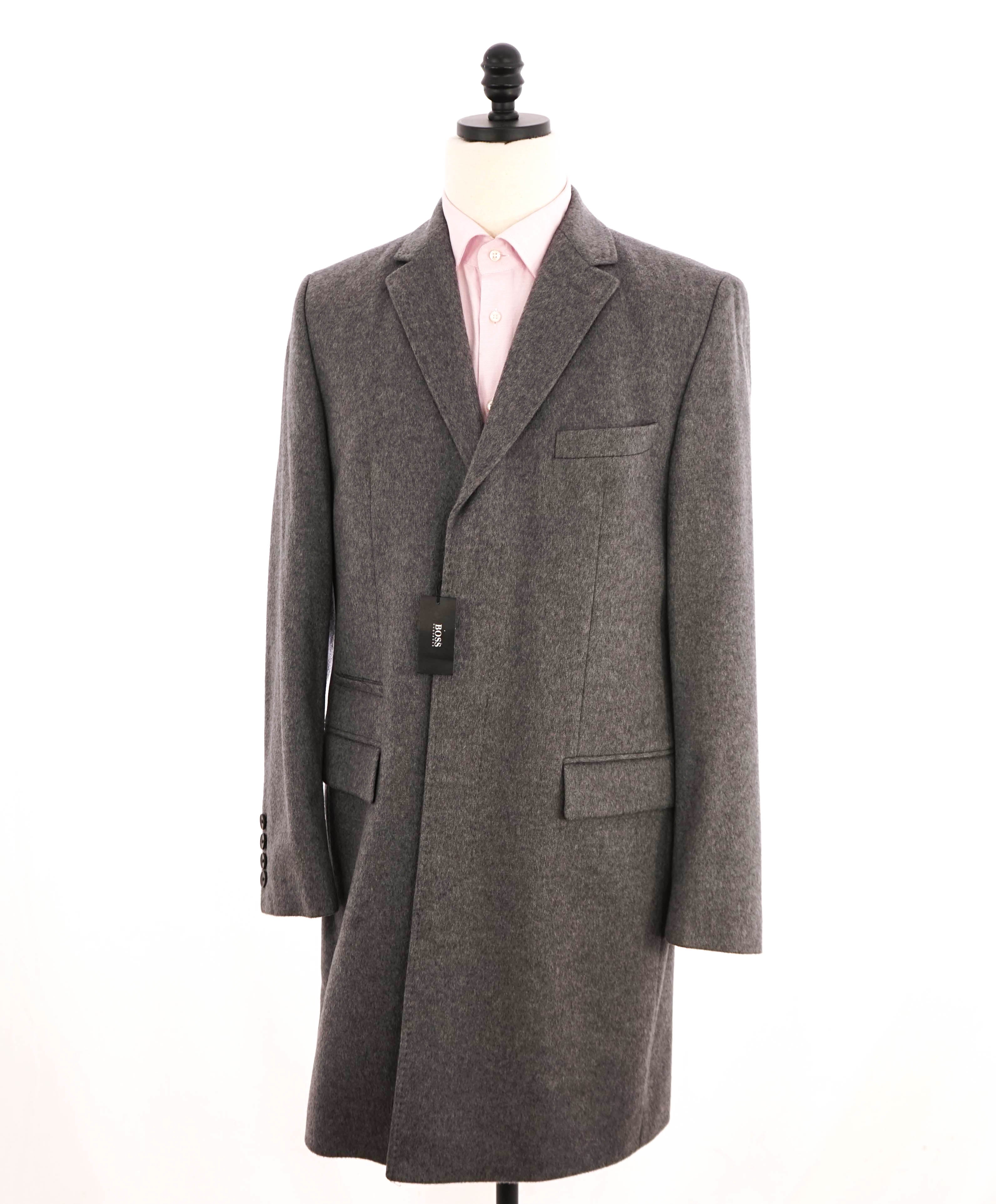 $1,895 HUGO BOSS - Colombo 100% PURE CASHMERE Gray Made In Italy Coat - 38R