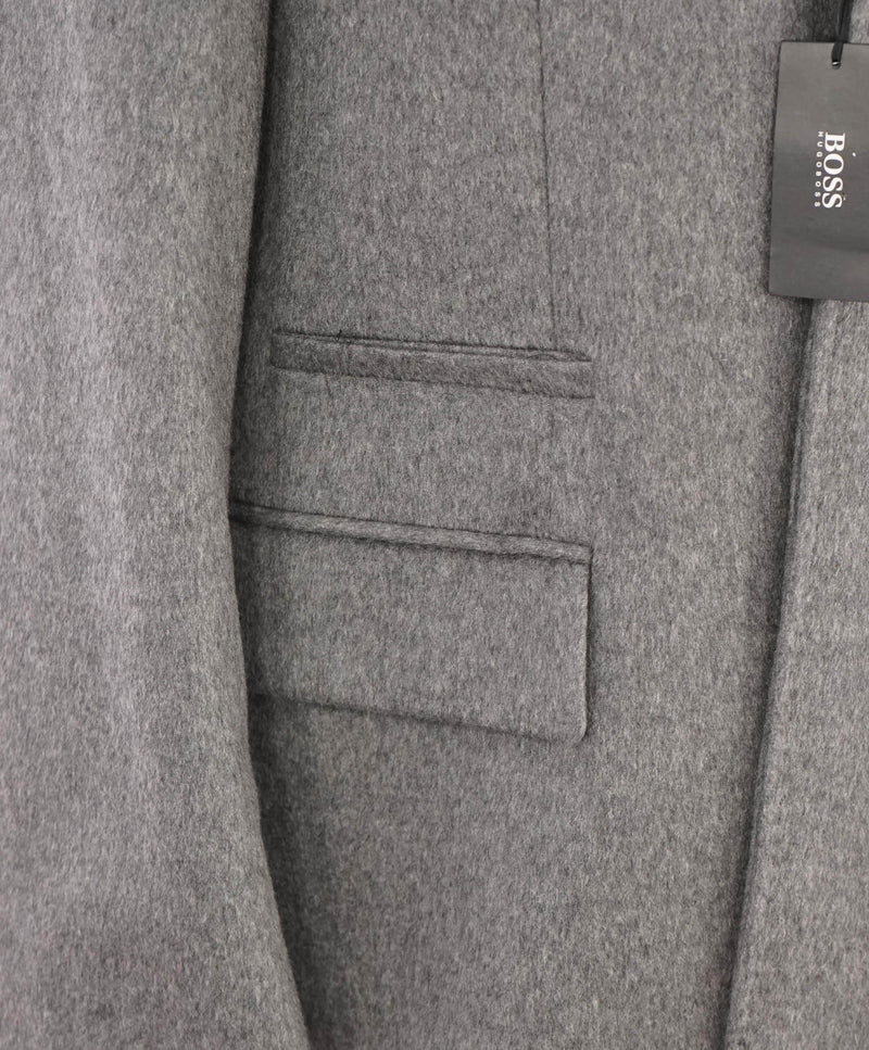 $1,895 HUGO BOSS - Colombo 100% PURE CASHMERE Gray Made In Italy Coat - 38R