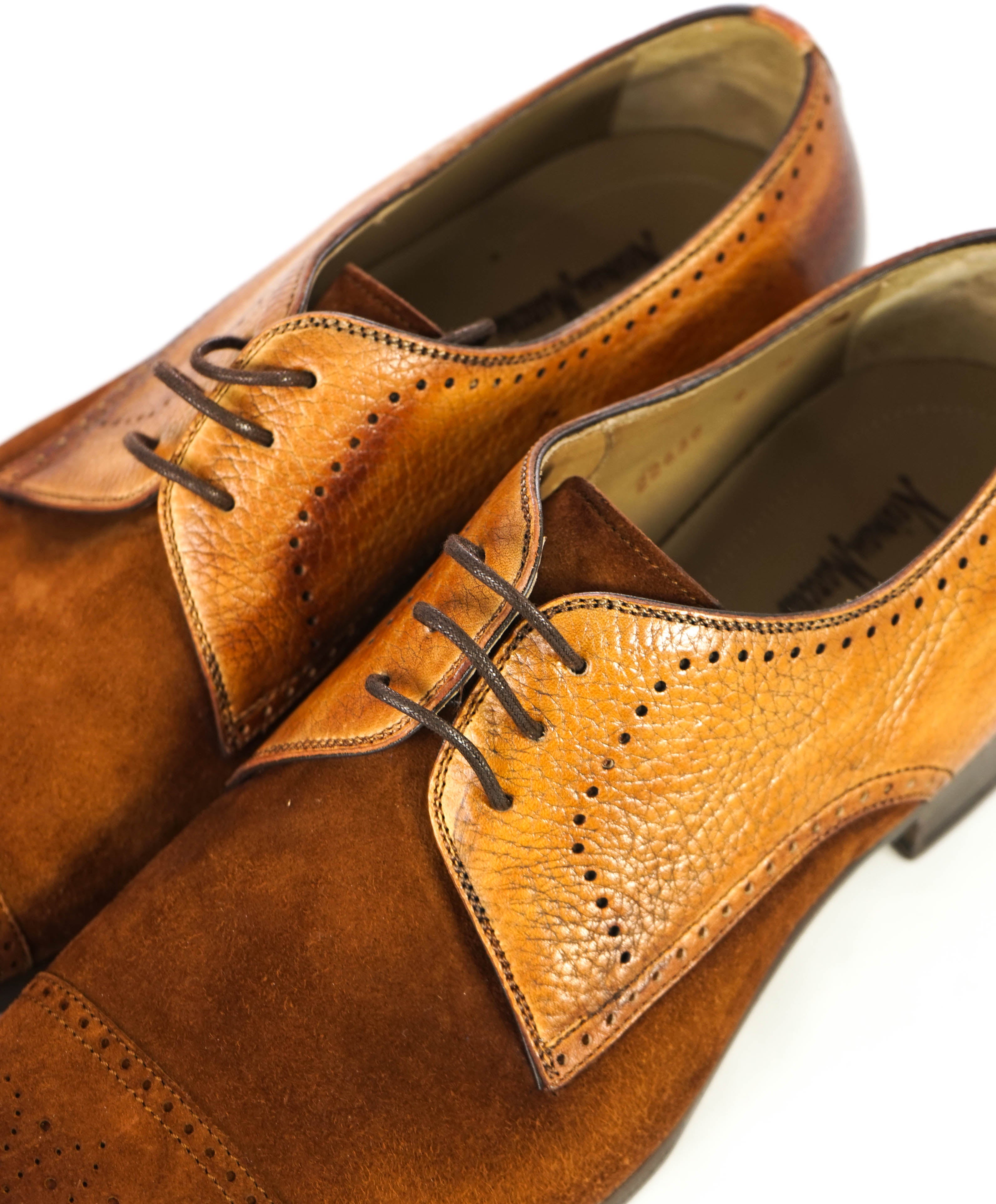 MAGNANNI - Cognac/Tobacco Suede Leather Patina Oxford - 9