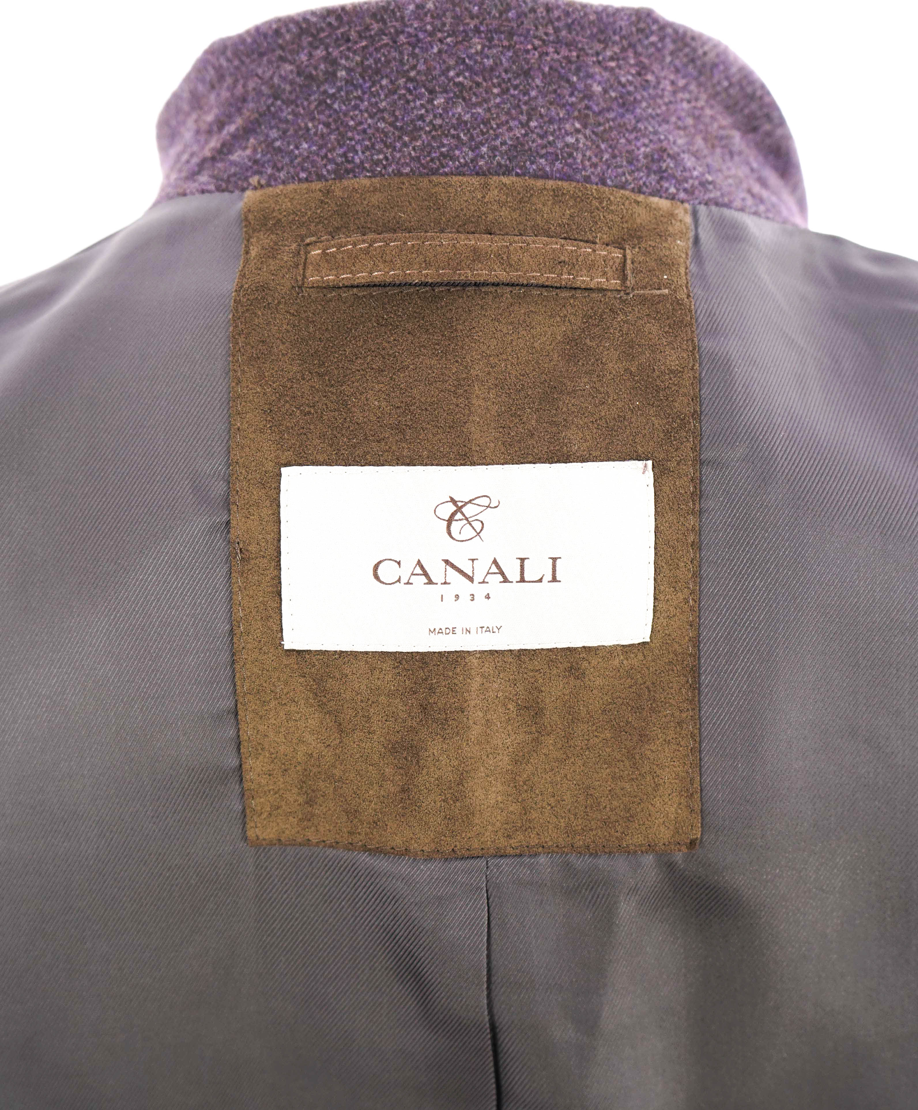 $4,000 CANALI - By LORO PIANA **PURE CASHMERE** Gray/Eggplant Coat - 42R