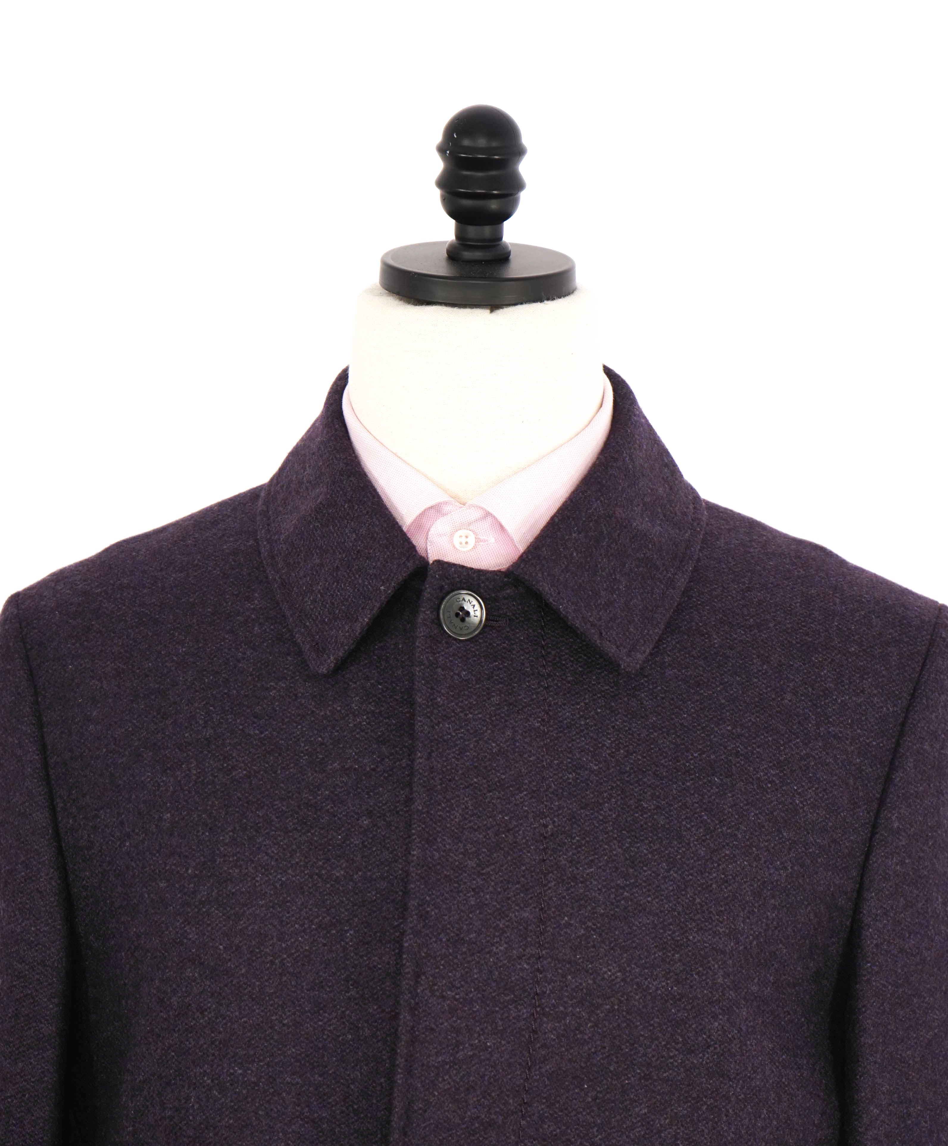 $4,000 CANALI - By LORO PIANA **PURE CASHMERE** Gray/Eggplant Coat - 42R