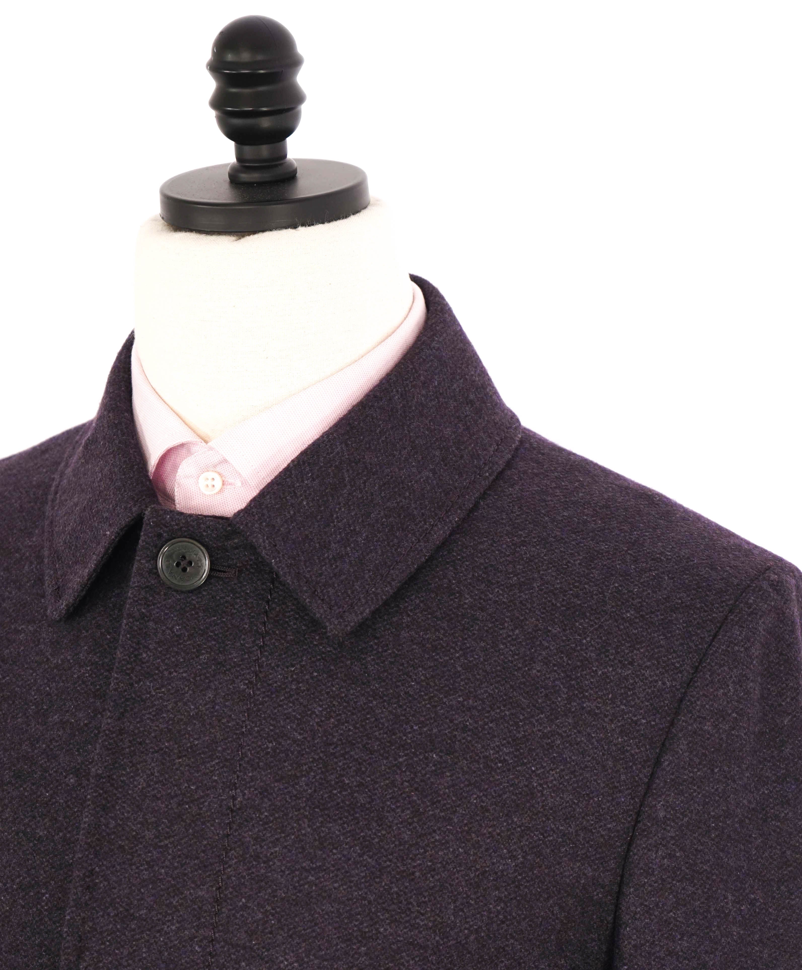 $4,000 CANALI - By LORO PIANA **PURE CASHMERE** Gray/Eggplant Coat - 42R