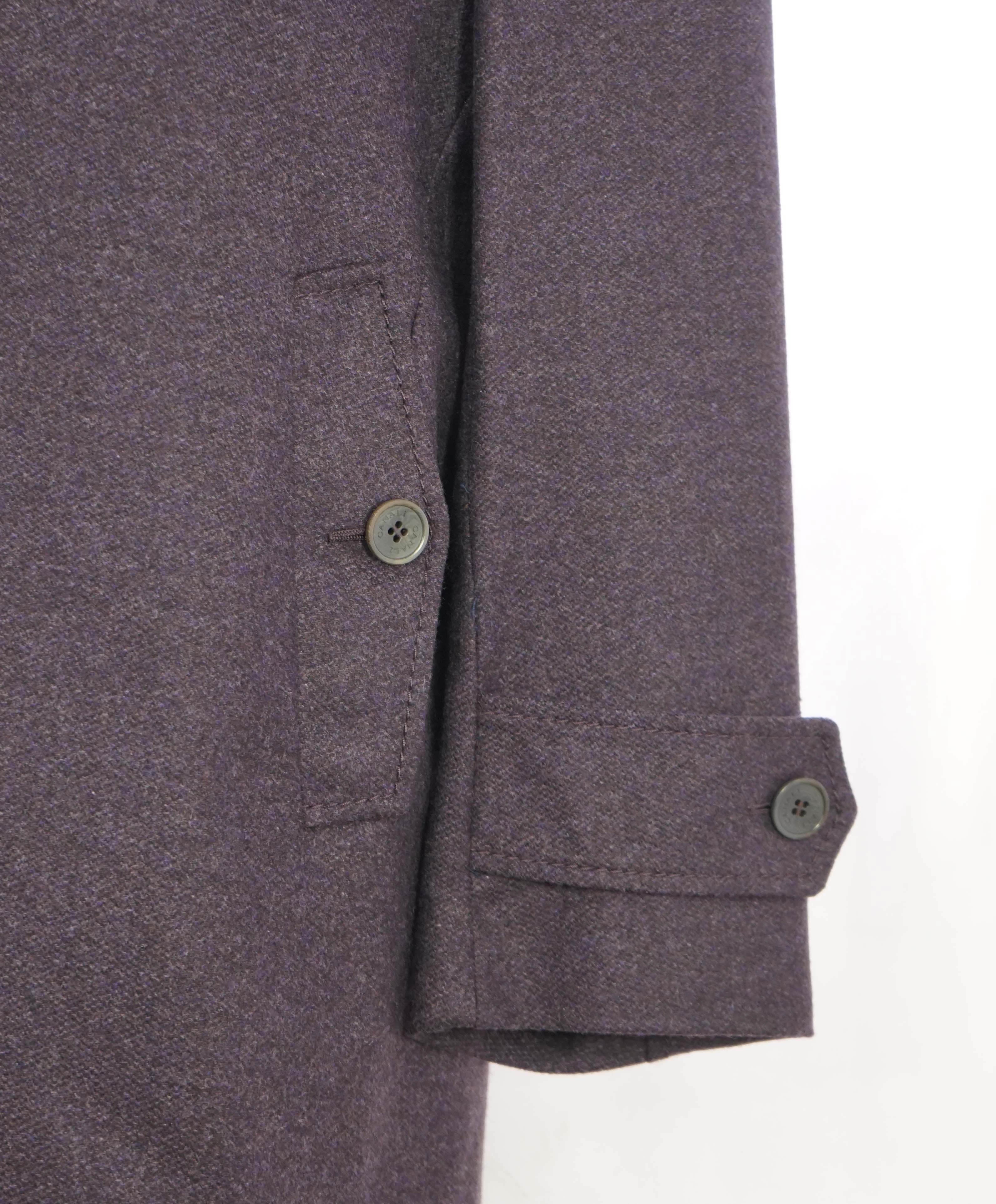 $4,000 CANALI - By LORO PIANA **PURE CASHMERE** Gray/Eggplant Coat - 42R