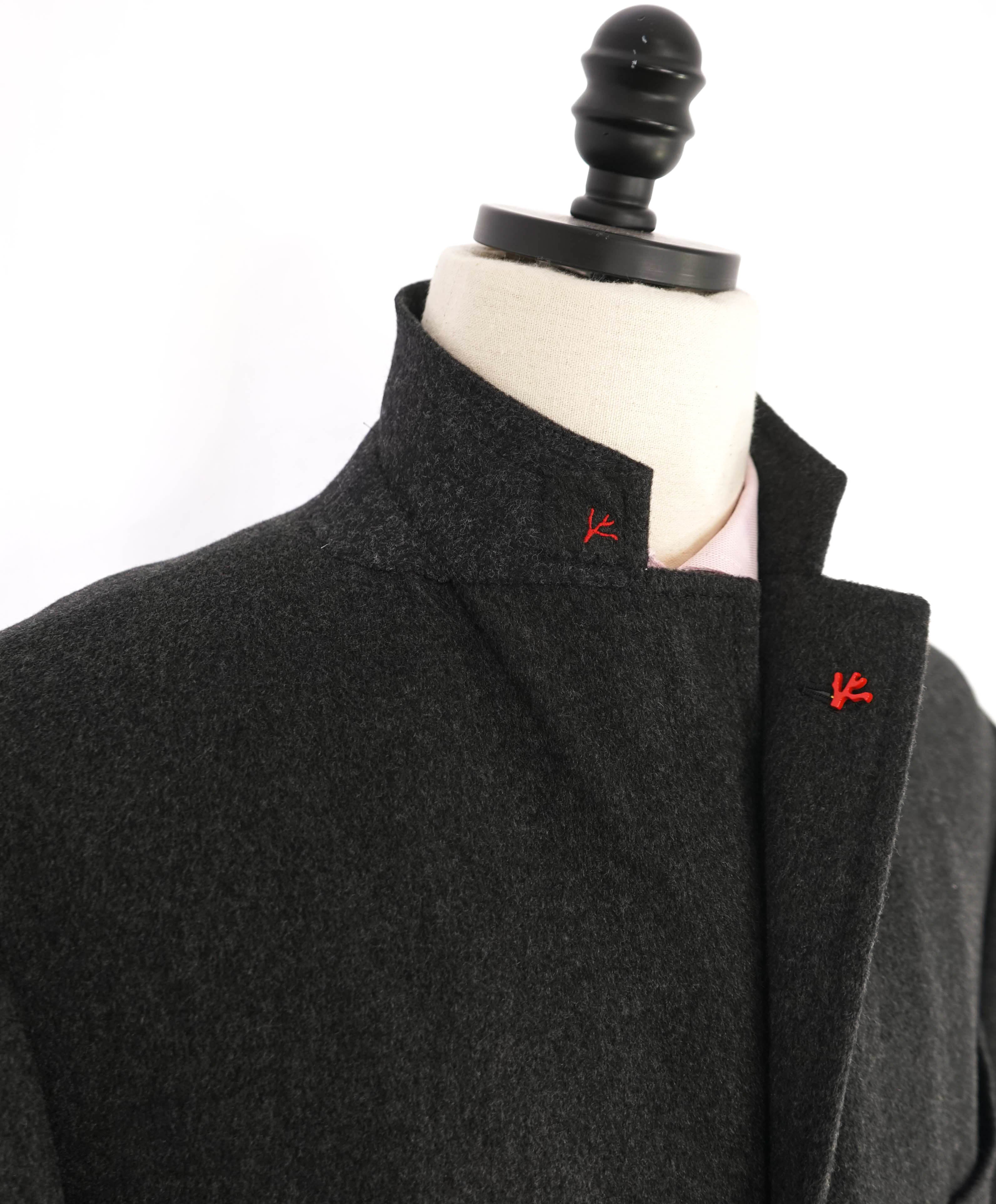 $7,495 ISAIA - 100% CASHMERE *AQUACASHMERE* Gray Top Coat - 44R US