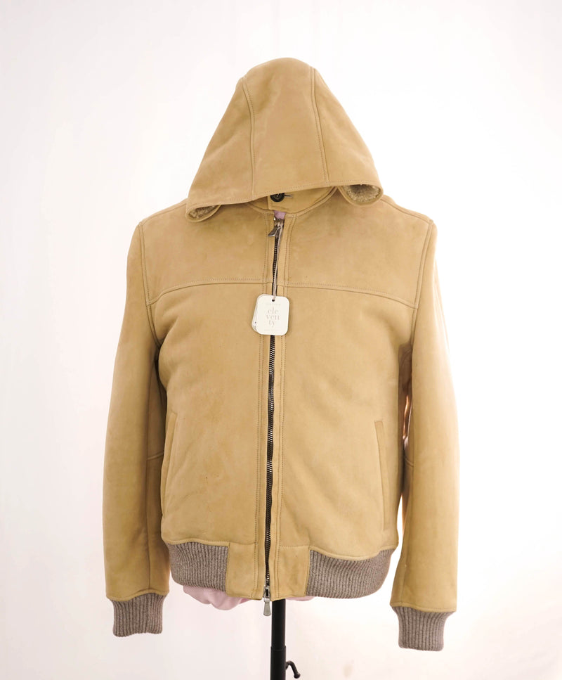 $5,995 ELEVENTY - SUEDE / SHEARLING Hooded Jacket (Brunello Cucinelli)- 40US M