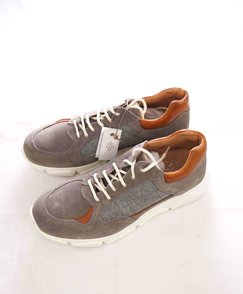 $695 ELEVENTY - Flannel Wool / Suede Leather Runner Sneakers - 11 US (44EU)