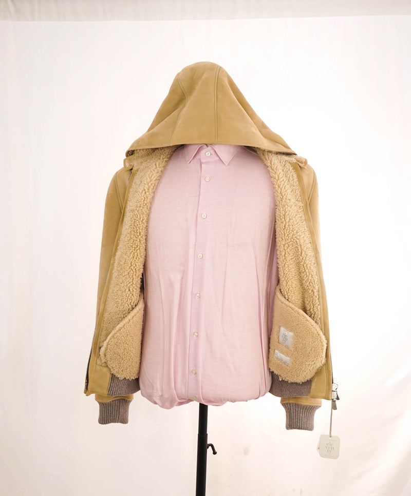 $5,995 ELEVENTY - SUEDE / SHEARLING Hooded Jacket (Brunello Cucinelli)- 40US M