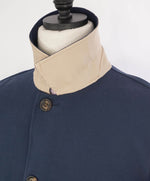 $2,895 ELEVENTY - Single-Breasted Reversible Cotton Coat Neutral/Navy - 40 (50EU)