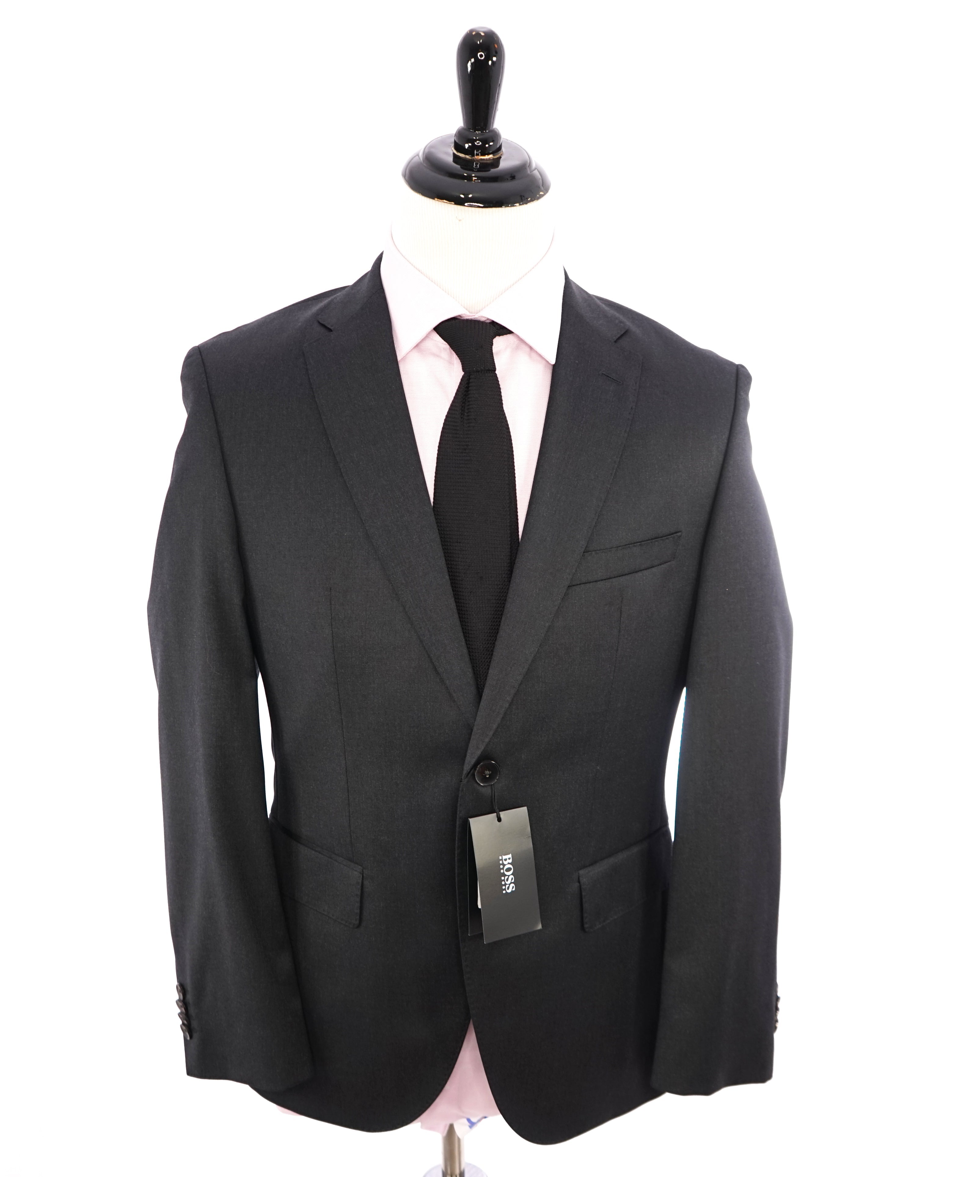 HUGO BOSS - "REDA Super100" Notch Lapel Charcoal Gray Suit - 40R