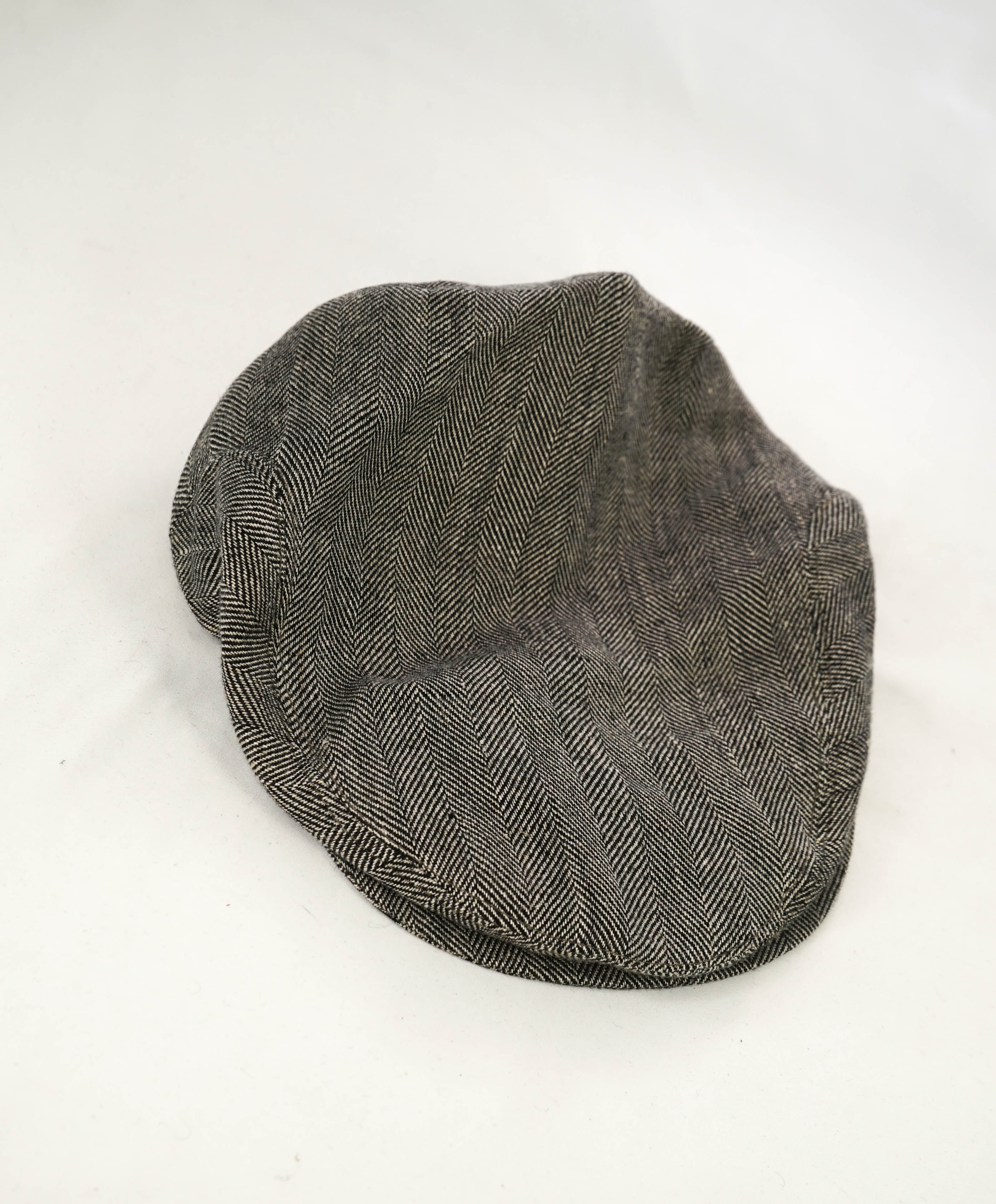 $395 ELEVENTY - Neutral Gray PURE LINEN Cap Hat - L (Large)