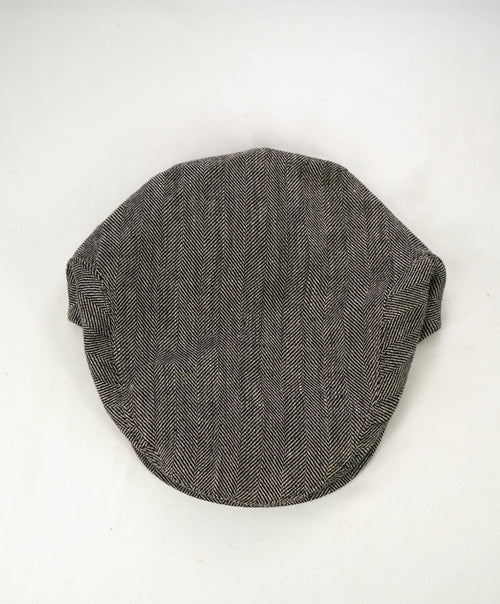 $395 ELEVENTY - Neutral Gray PURE LINEN Cap Hat - L (Large)