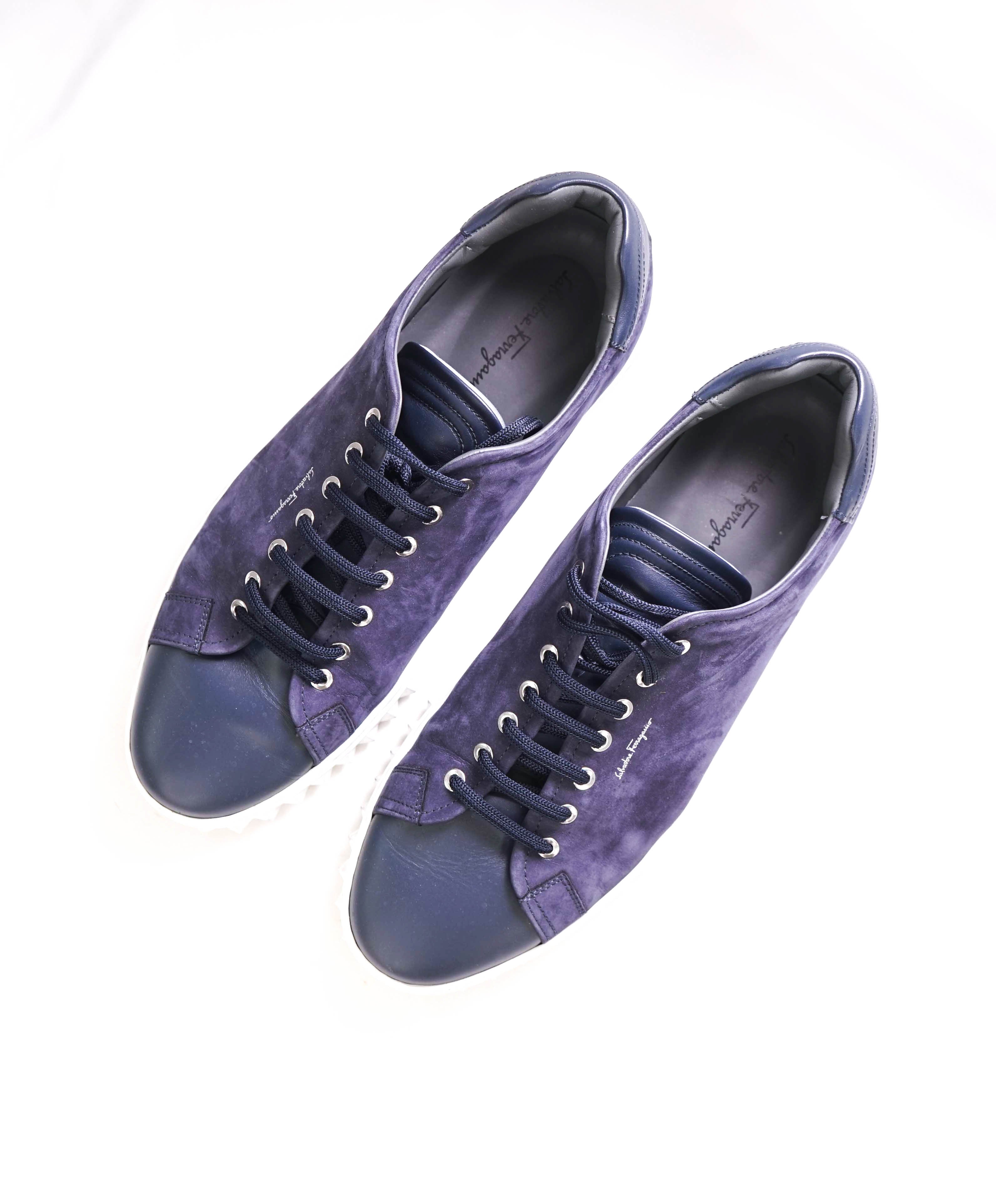 $750 SALVATORE FERRAGAMO - *Rhinoceros* Navy Gancini Sneaker - 12 US