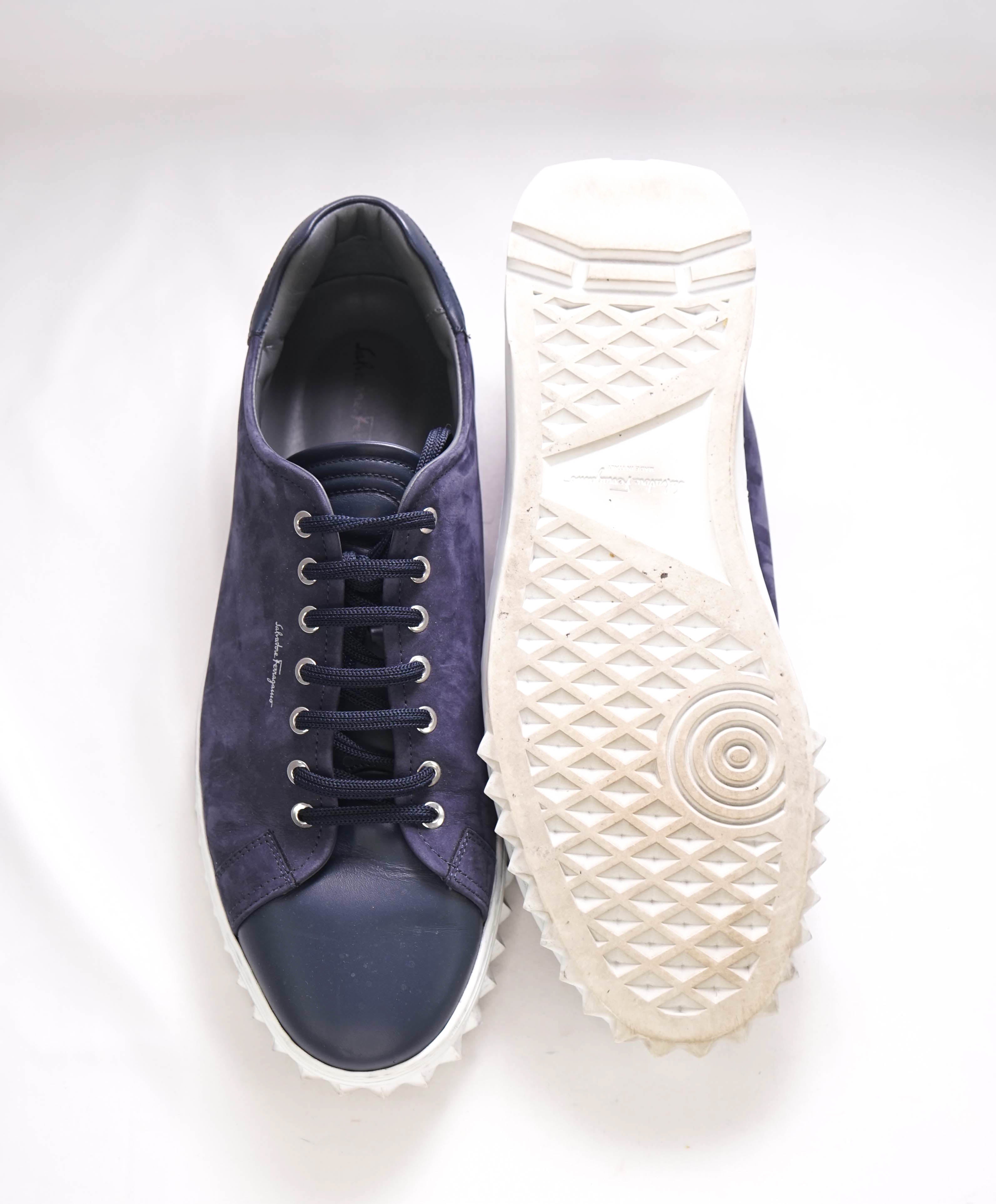 $750 SALVATORE FERRAGAMO - *Rhinoceros* Navy Gancini Sneaker - 12 US