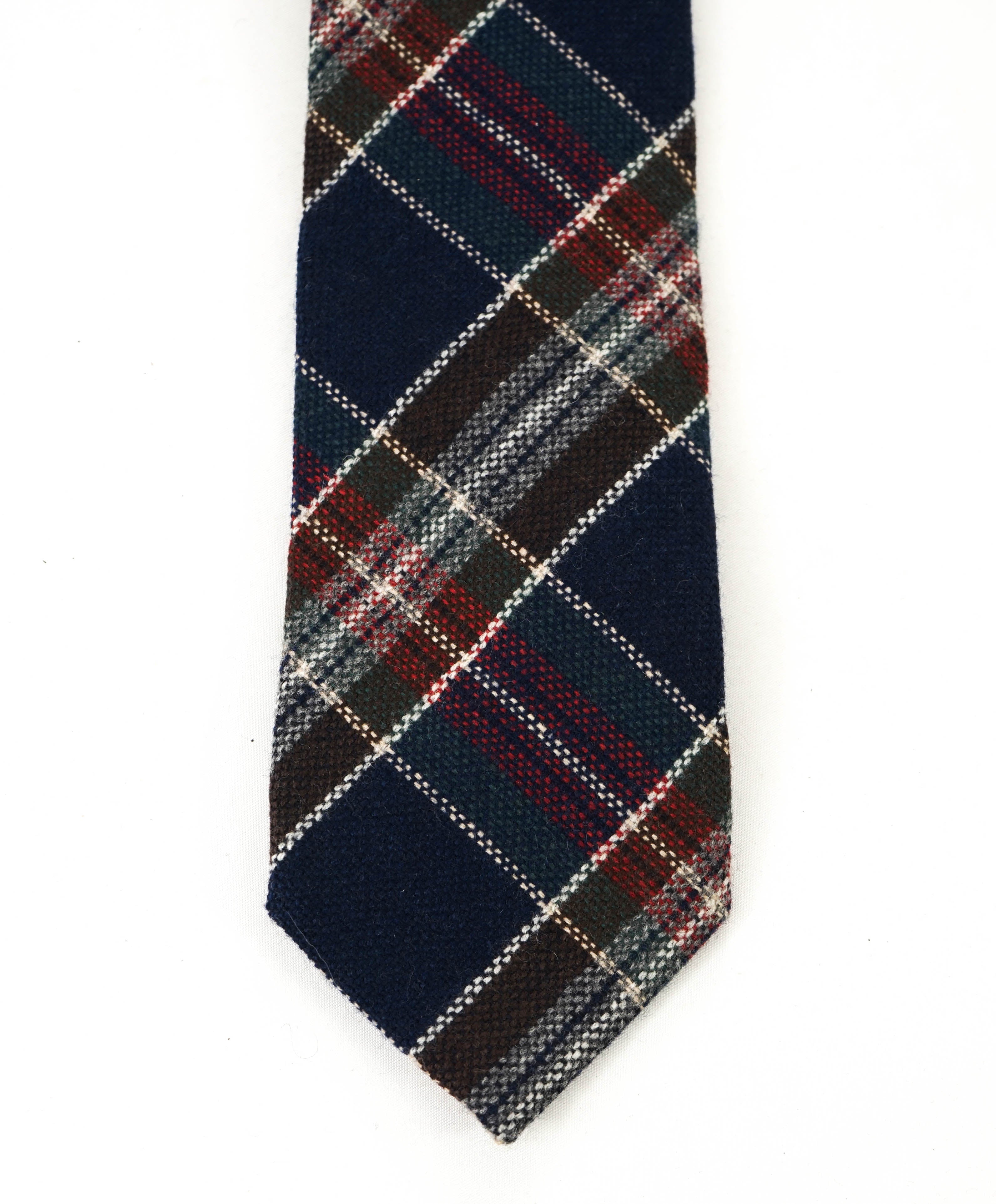 $240 DRAKE'S - Pure CAHSHMERE Madras Check Tie 3.25" - Tie