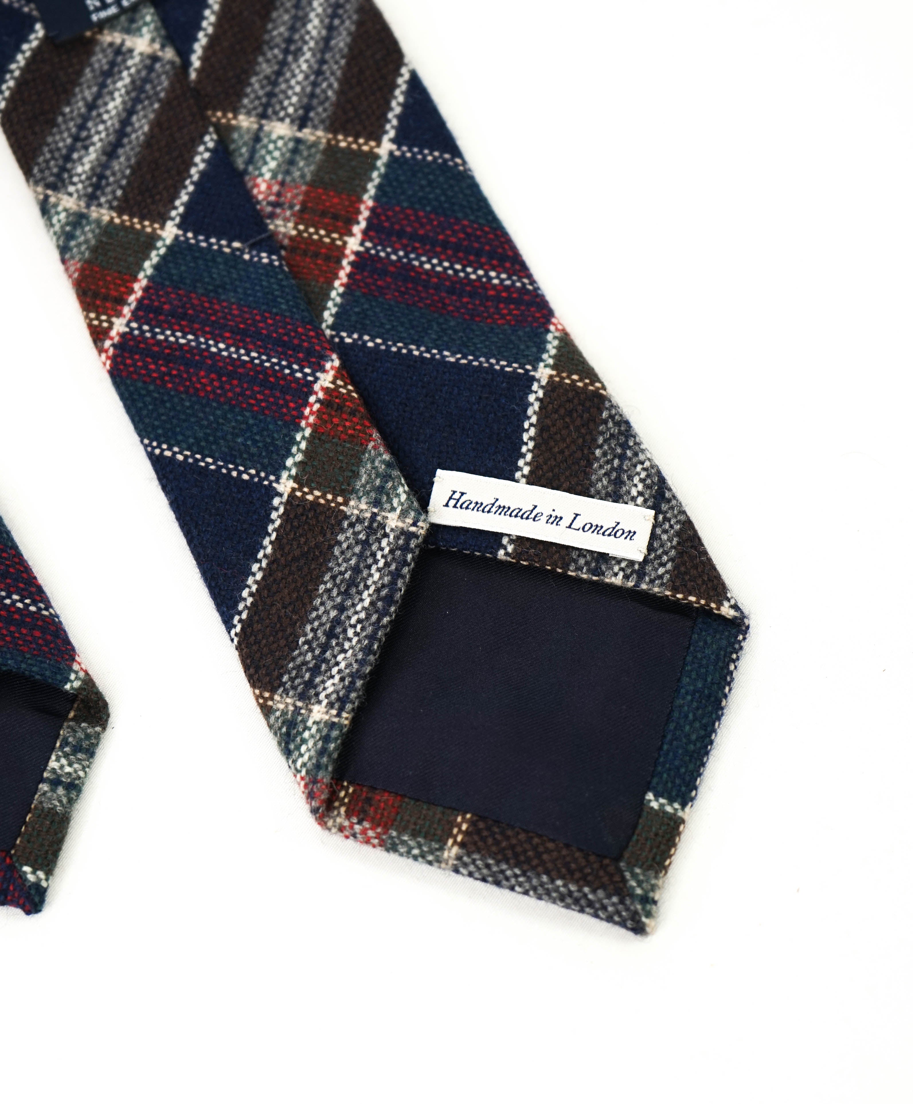 $240 DRAKE'S - Pure CAHSHMERE Madras Check Tie 3.25" - Tie