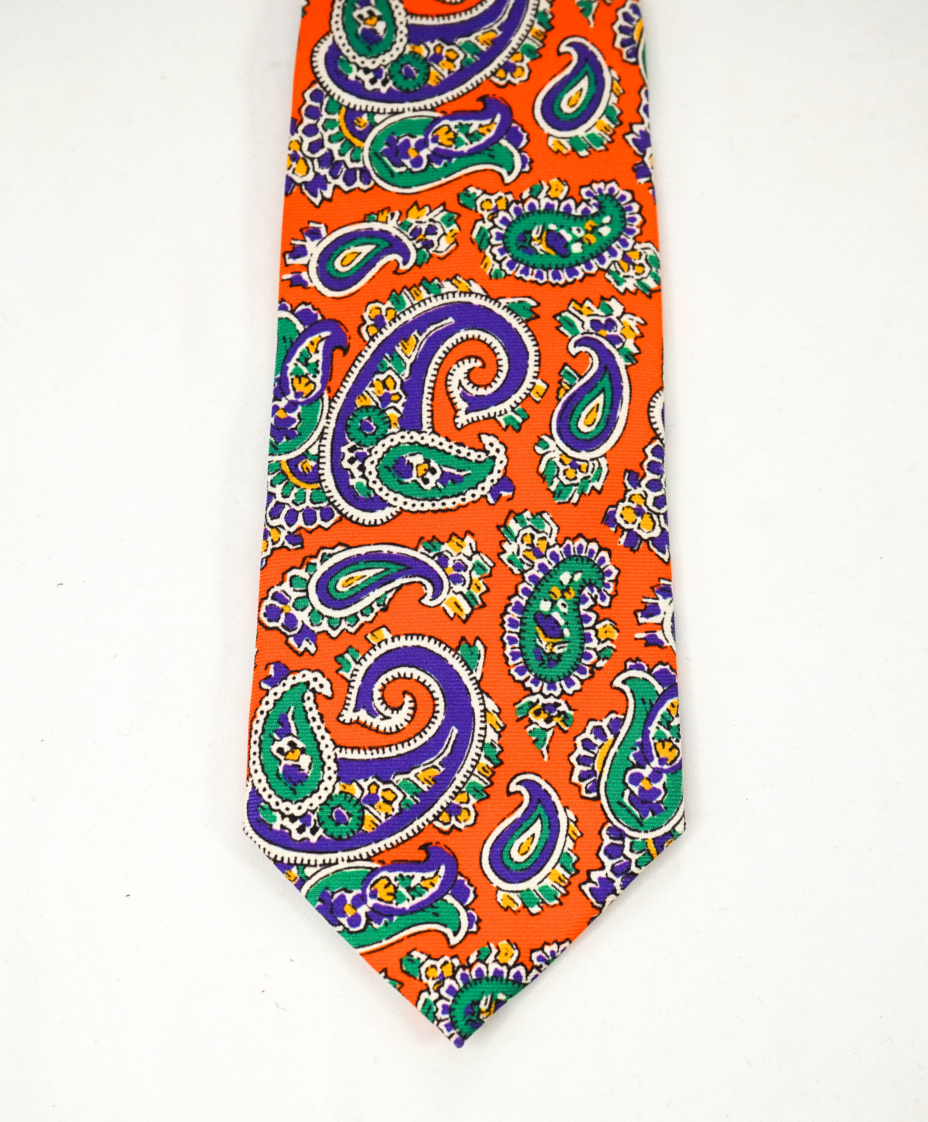 $140 POLO RALPH LAUREN - 'Hand Made In Italy' Orange Paisley - Tie