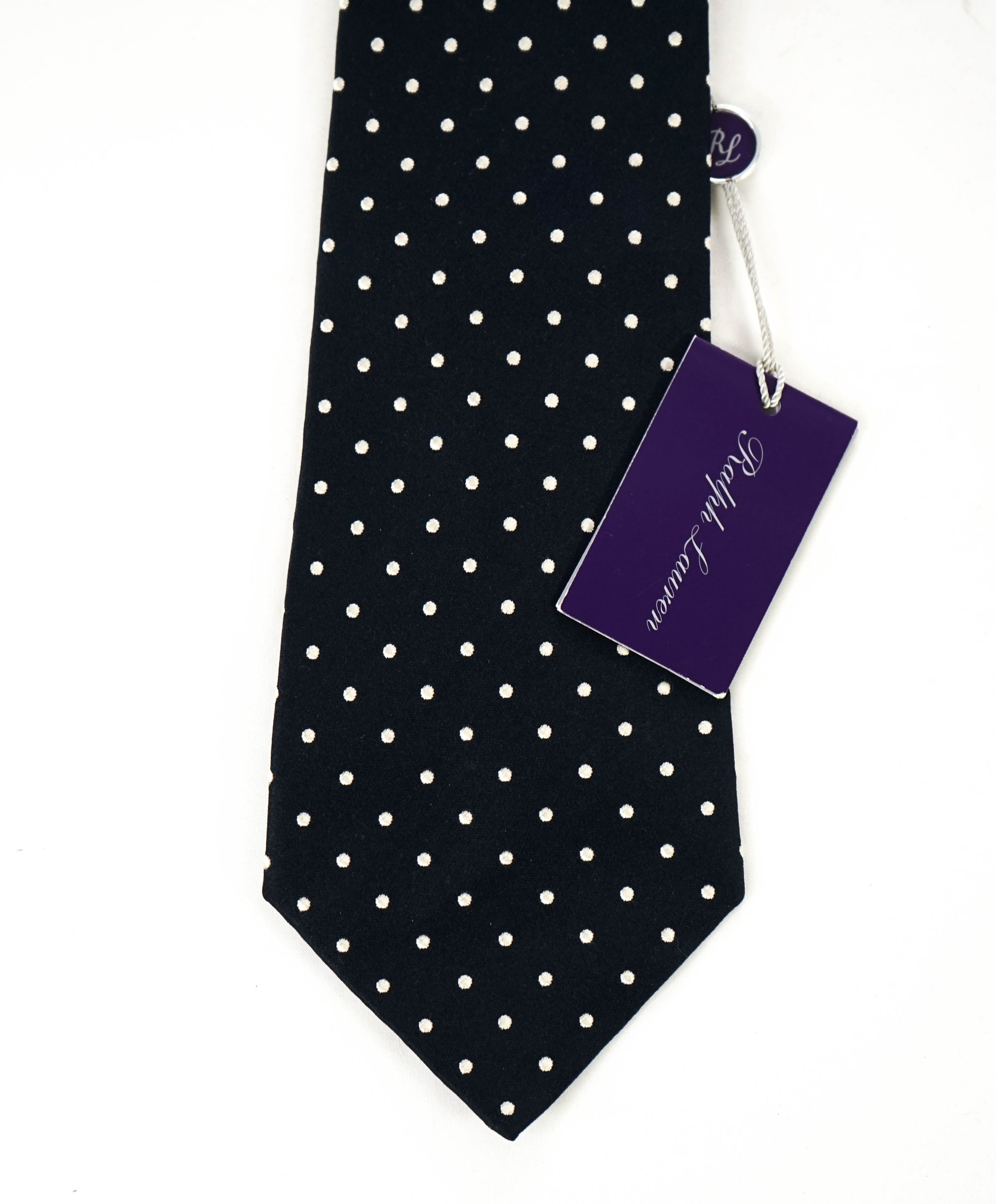 $195 RALPH LAUREN PURPLE LABEL - 'Hand Made In Italy' Polka Dot - Tie