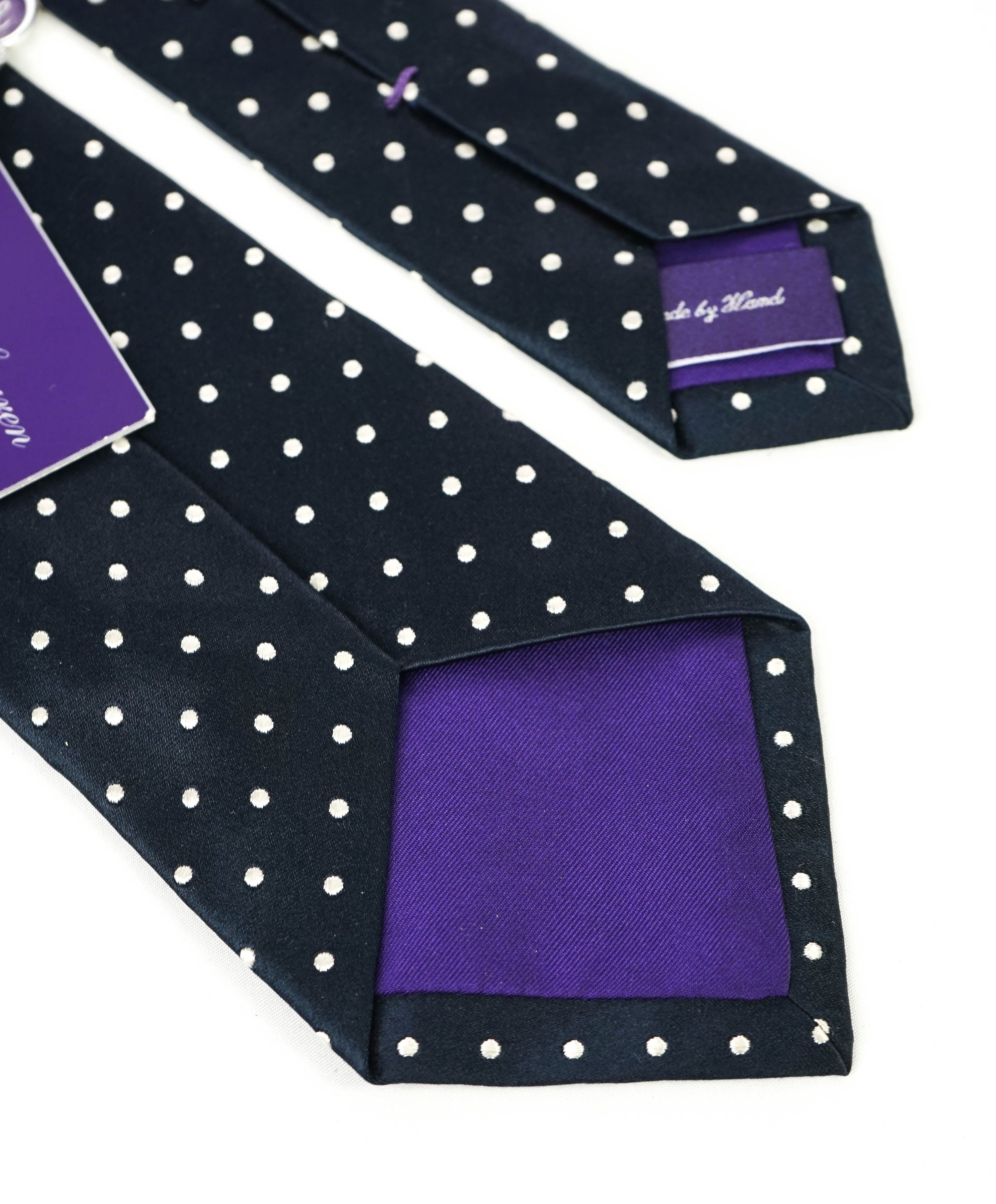 $195 RALPH LAUREN PURPLE LABEL - 'Hand Made In Italy' Polka Dot - Tie