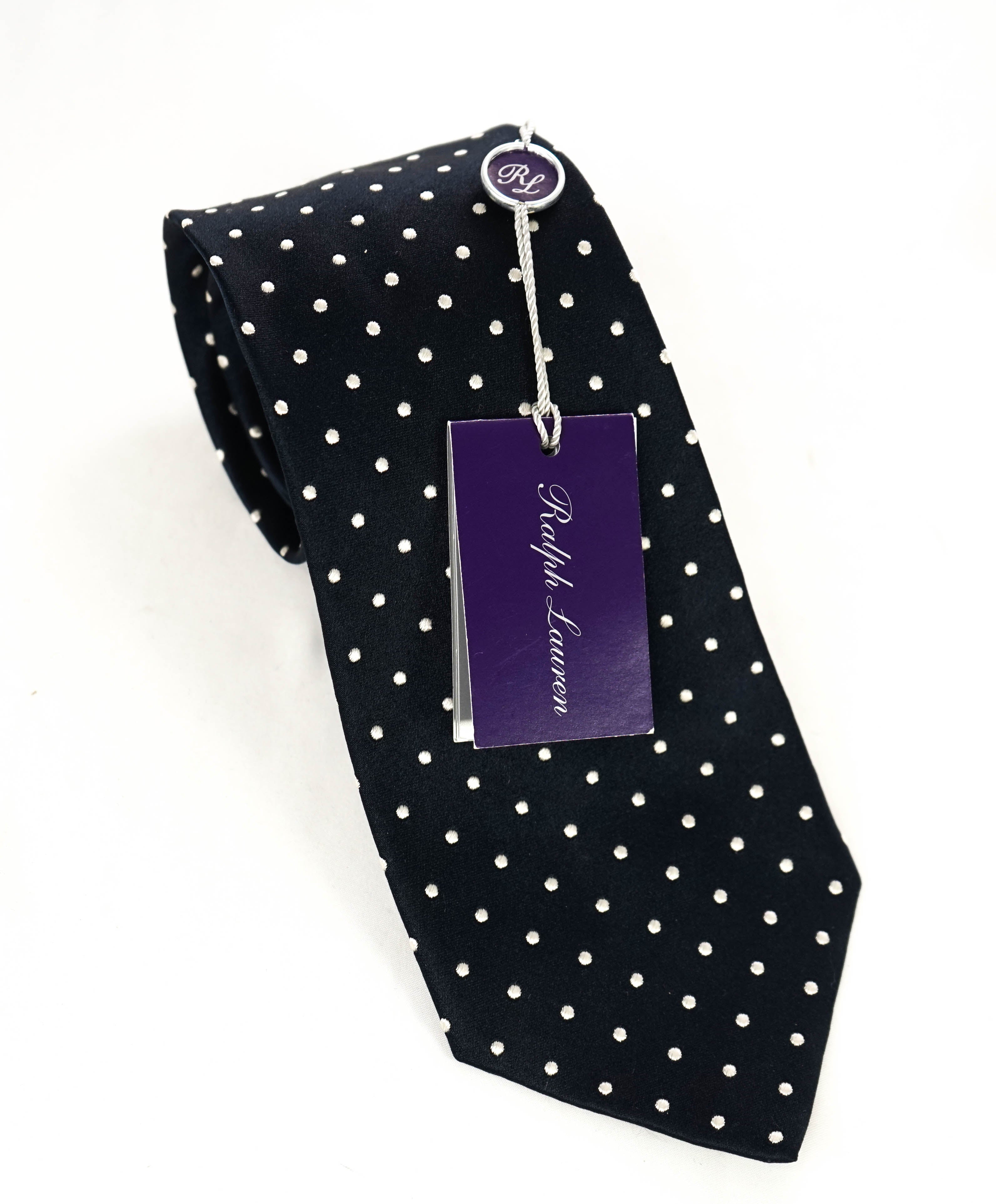 $195 RALPH LAUREN PURPLE LABEL - 'Hand Made In Italy' Polka Dot - Tie