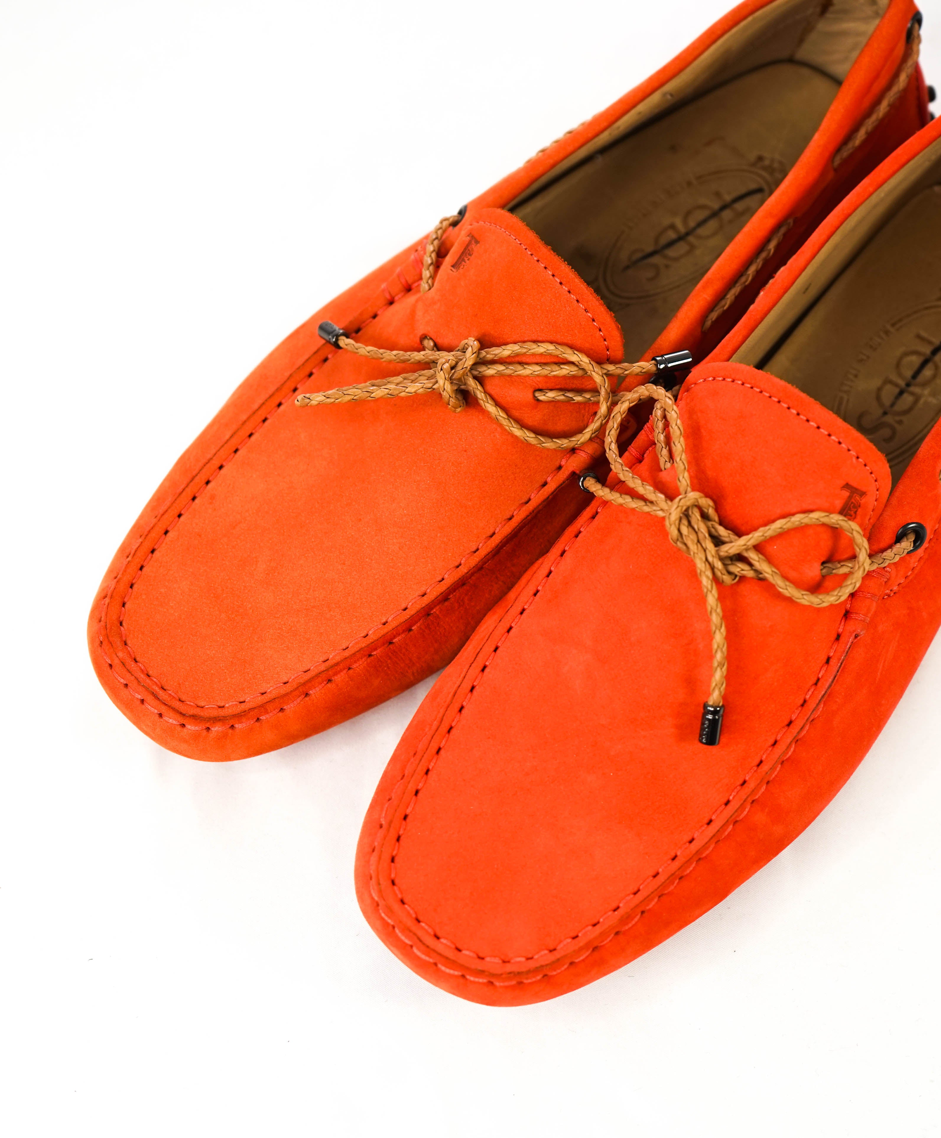 TOD’S - LACCETTO Orange Tods Logo Driving Loafers- 9US (8)