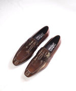 $850 SALVATORE FERRAGAMO - “GOLIATH" Gancini Embossed Loafer Brown Leather - 12 D