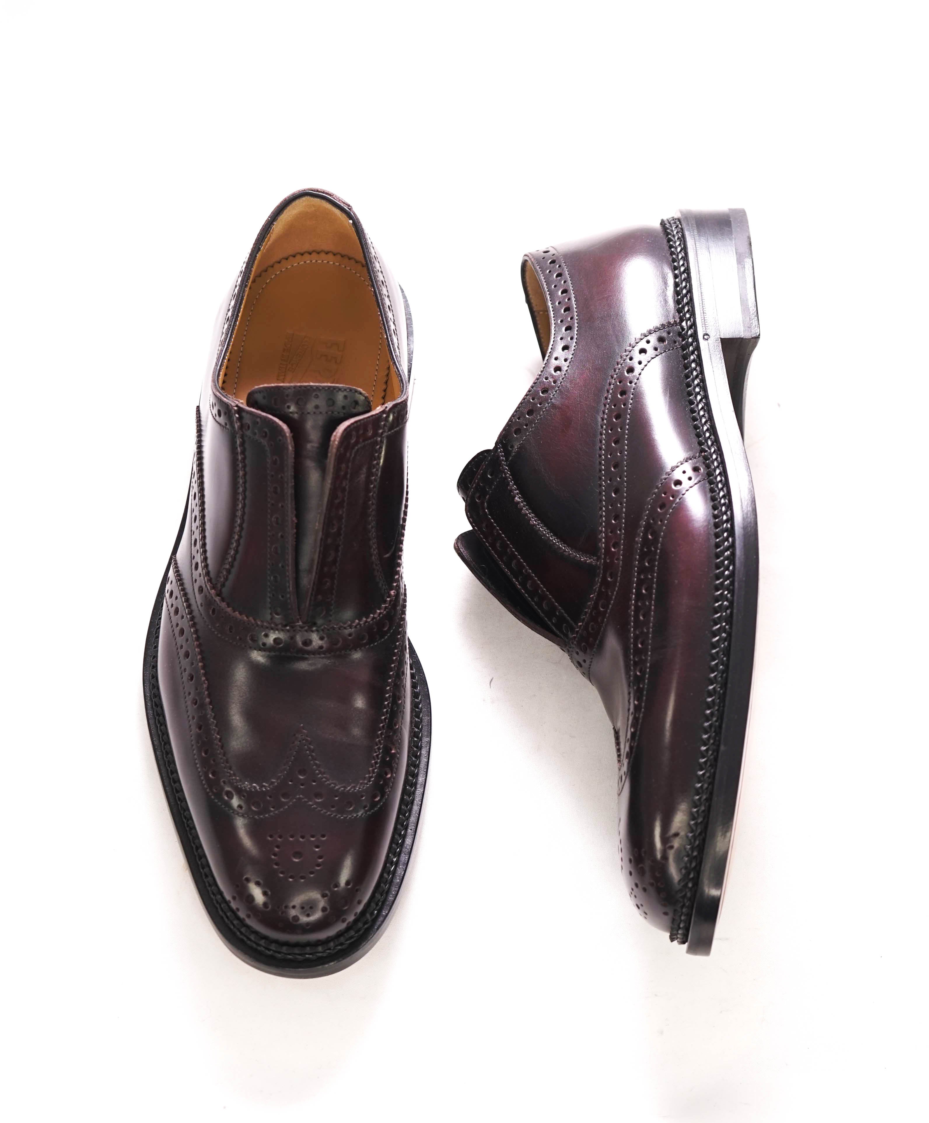 $1,150 SALVATORE FERRAGAMO - "Gaudino" Logo Brogue Loafers - 9 EE US