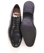 $750 SALVATORE FERRAGAMO - "BOSTON" Black Apron-Toe Oxford - 12 E US