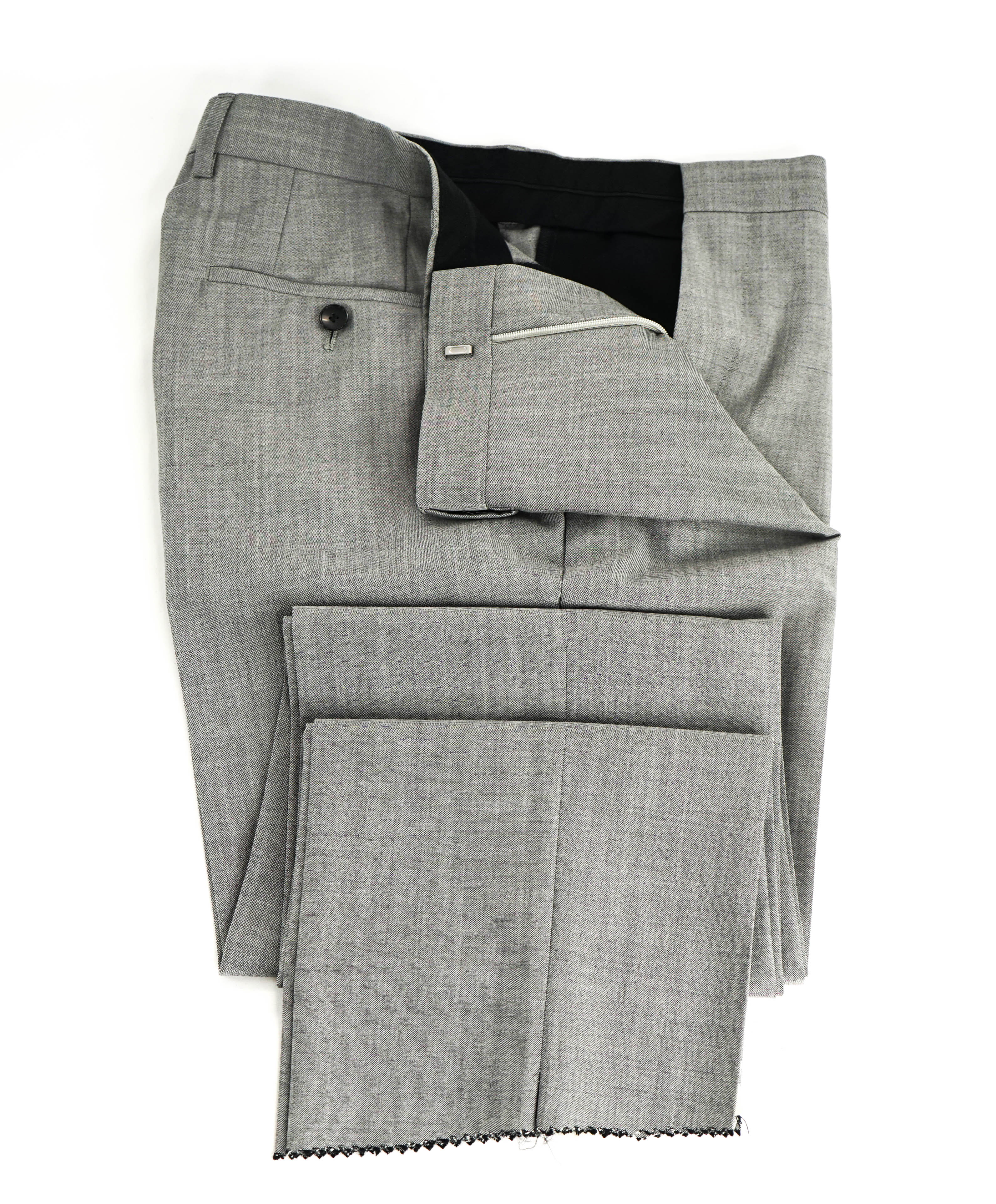 HUGO BOSS - Textured Gray Flat Front Dress Pants- 32W