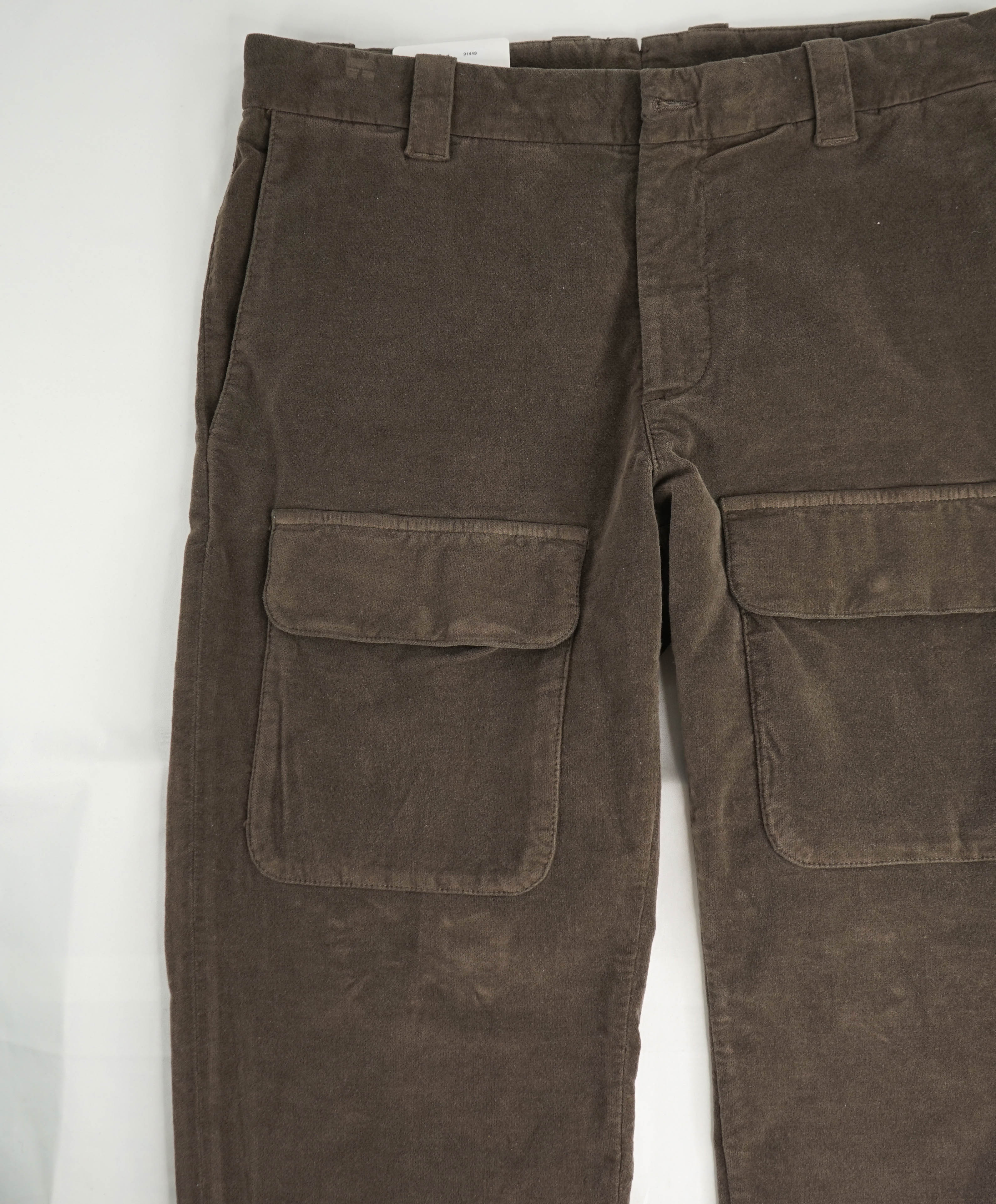 $495 ELEVENTY -Brown Cotton/Elastane "VELVET" Chino Cargo Slim Pants- 33W