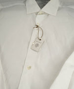 $395 ELEVENTY - *Spread Collar* Slim-Cotton Poplin White Dress Shirt - L (42)