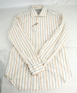 $395 ELEVENTY -Neutral *Wide Spread Collar* Button Dress Shirt - M