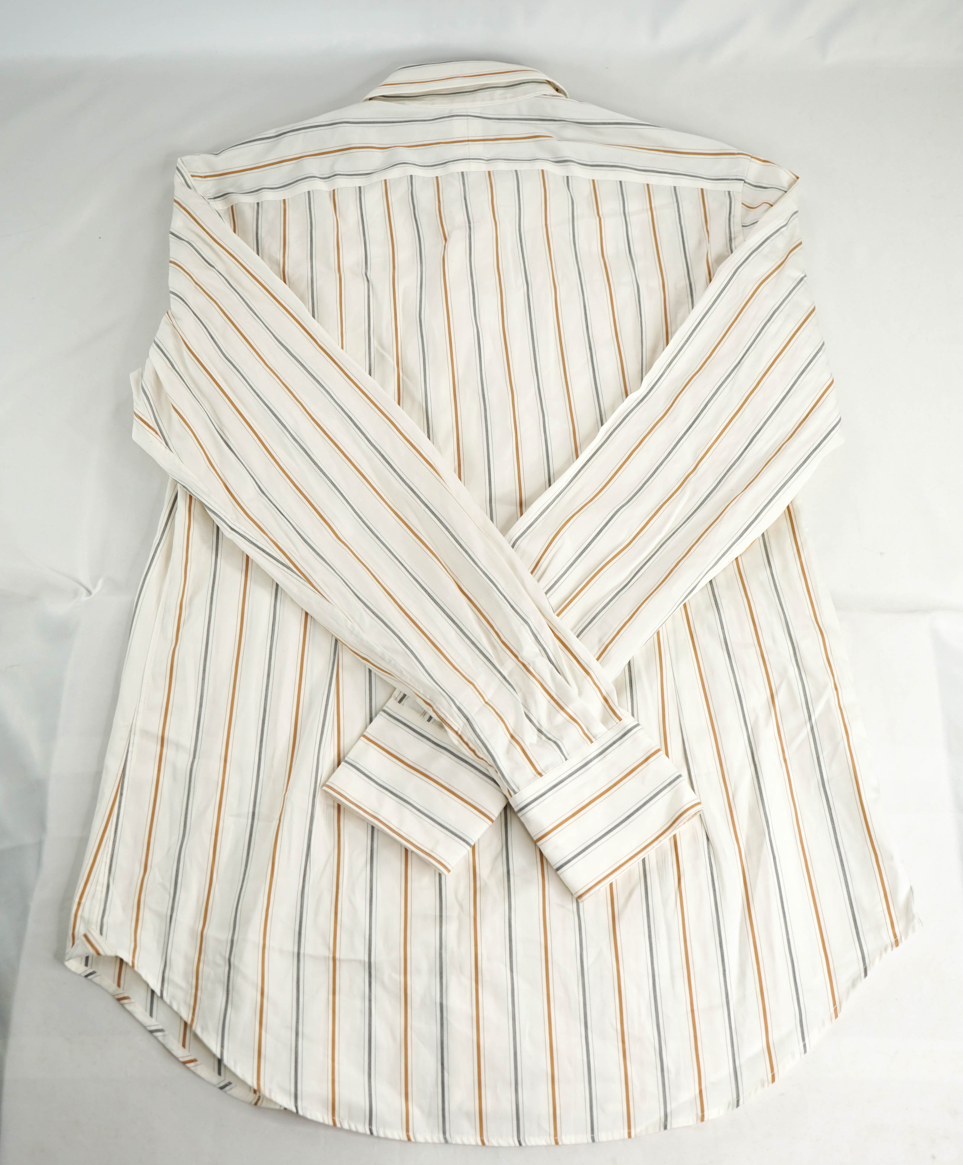 $395 ELEVENTY -Neutral *Wide Spread Collar* Button Dress Shirt - M