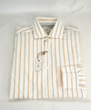 $395 ELEVENTY -Neutral *Wide Spread Collar* Button Dress Shirt - M