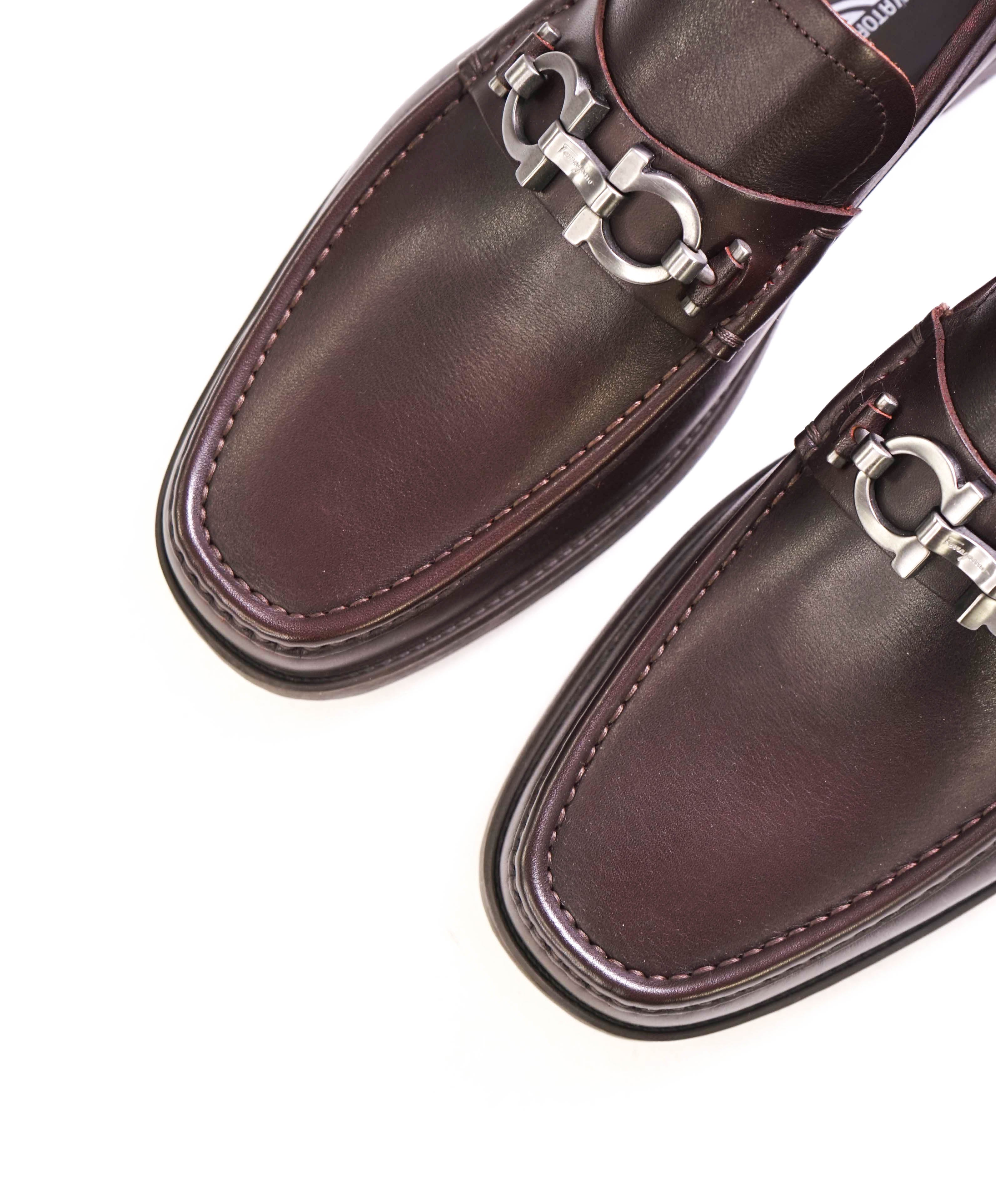 SALVATORE FERRAGAMO - "MASTER" Brown Lug Sole Gancini Loafer - 8 EE