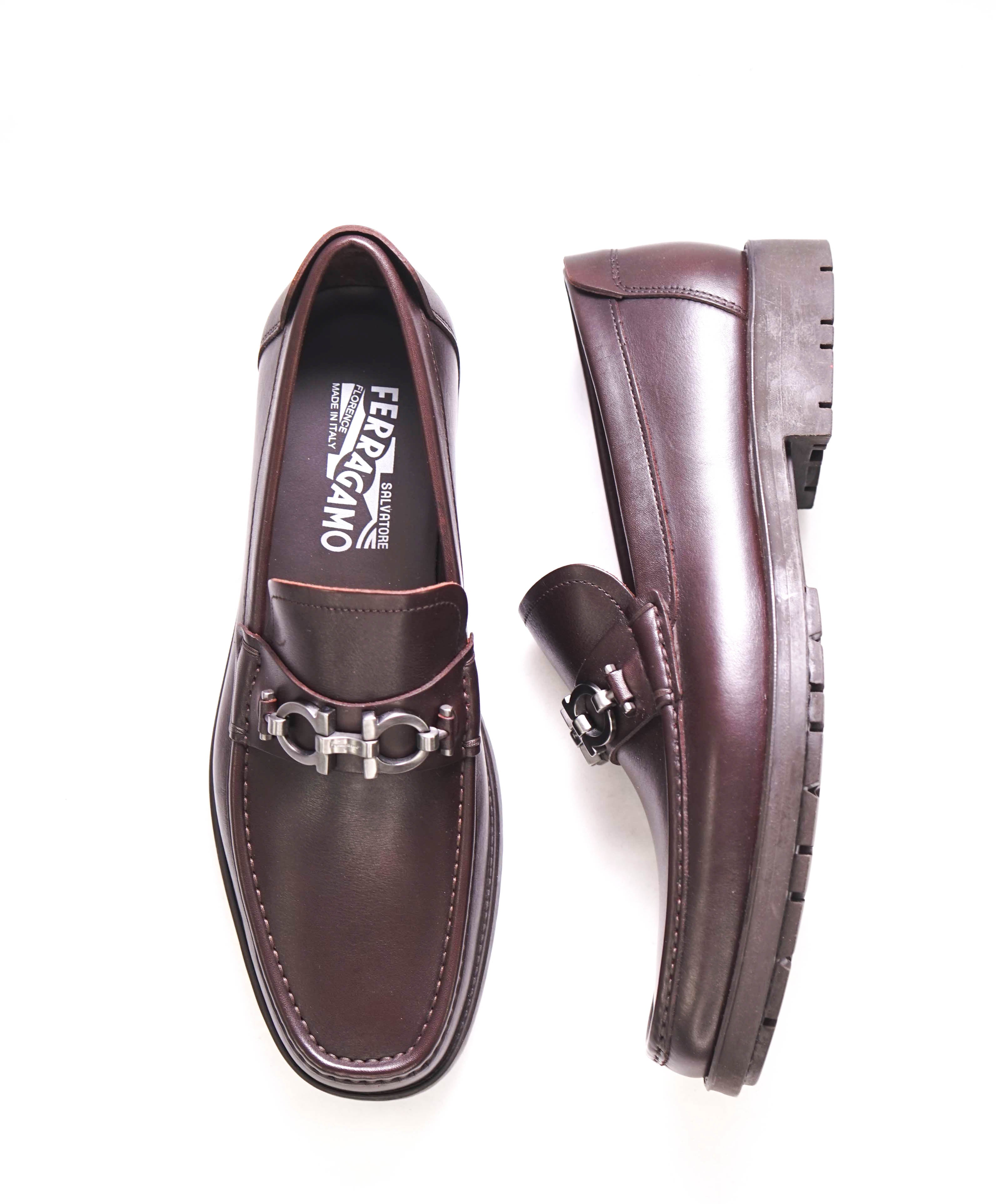 SALVATORE FERRAGAMO - "MASTER" Brown Lug Sole Gancini Loafer - 8 EE