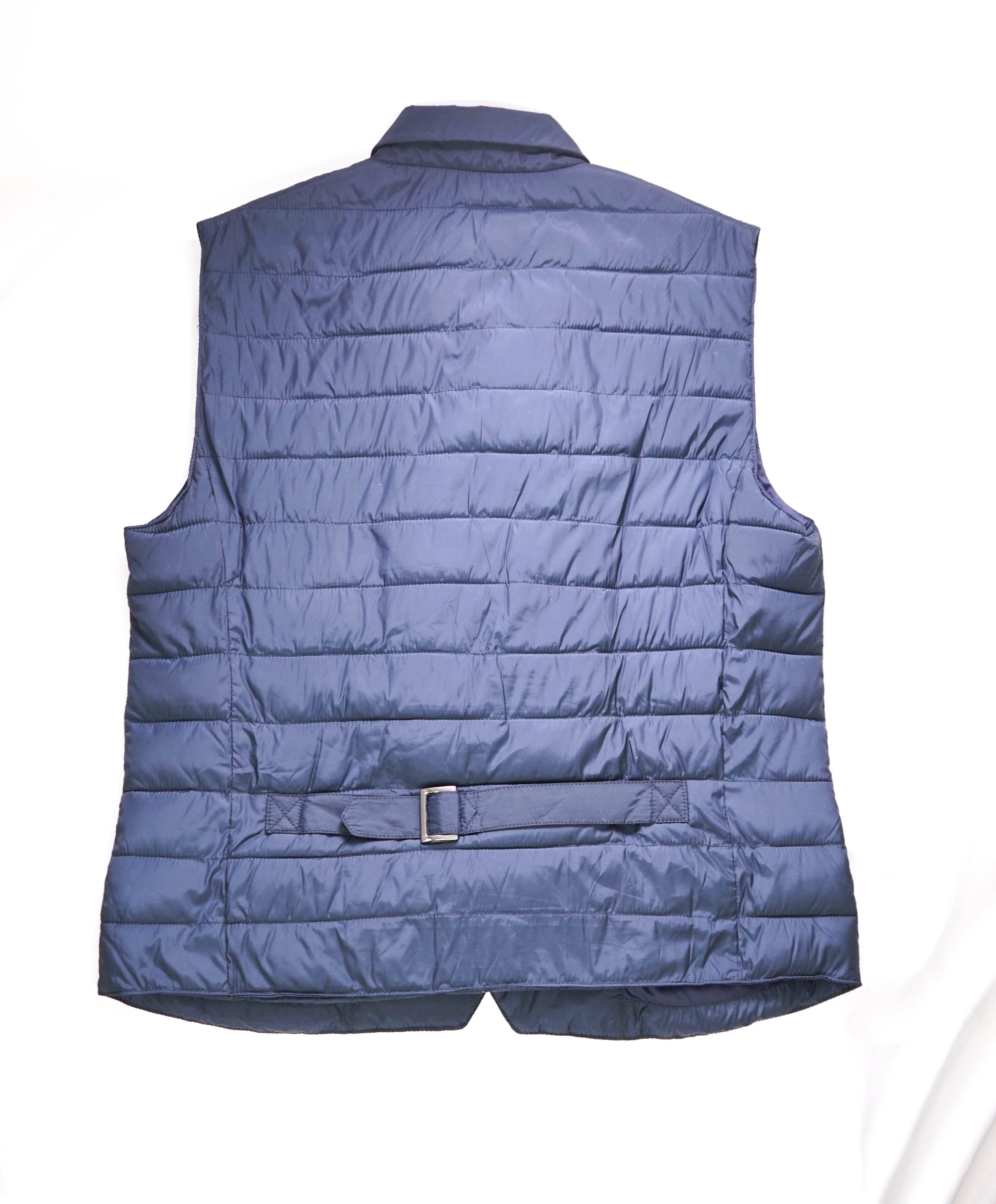 $745 ELEVENTY - Navy DOUBLE BREASTED Quilted Puffer Coat Vest - 40R (M)