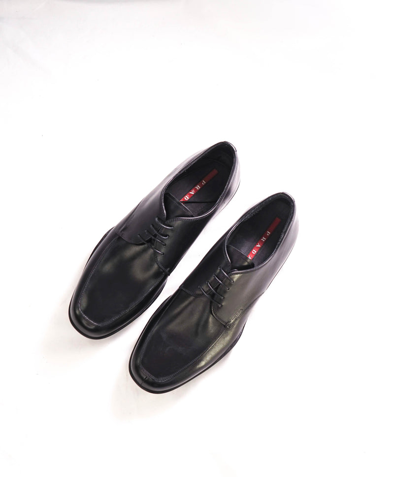 $795 PRADA - *LINEA ROSSA* VITELLO Black Lace-Up Derby - 11 US (10 Prada)