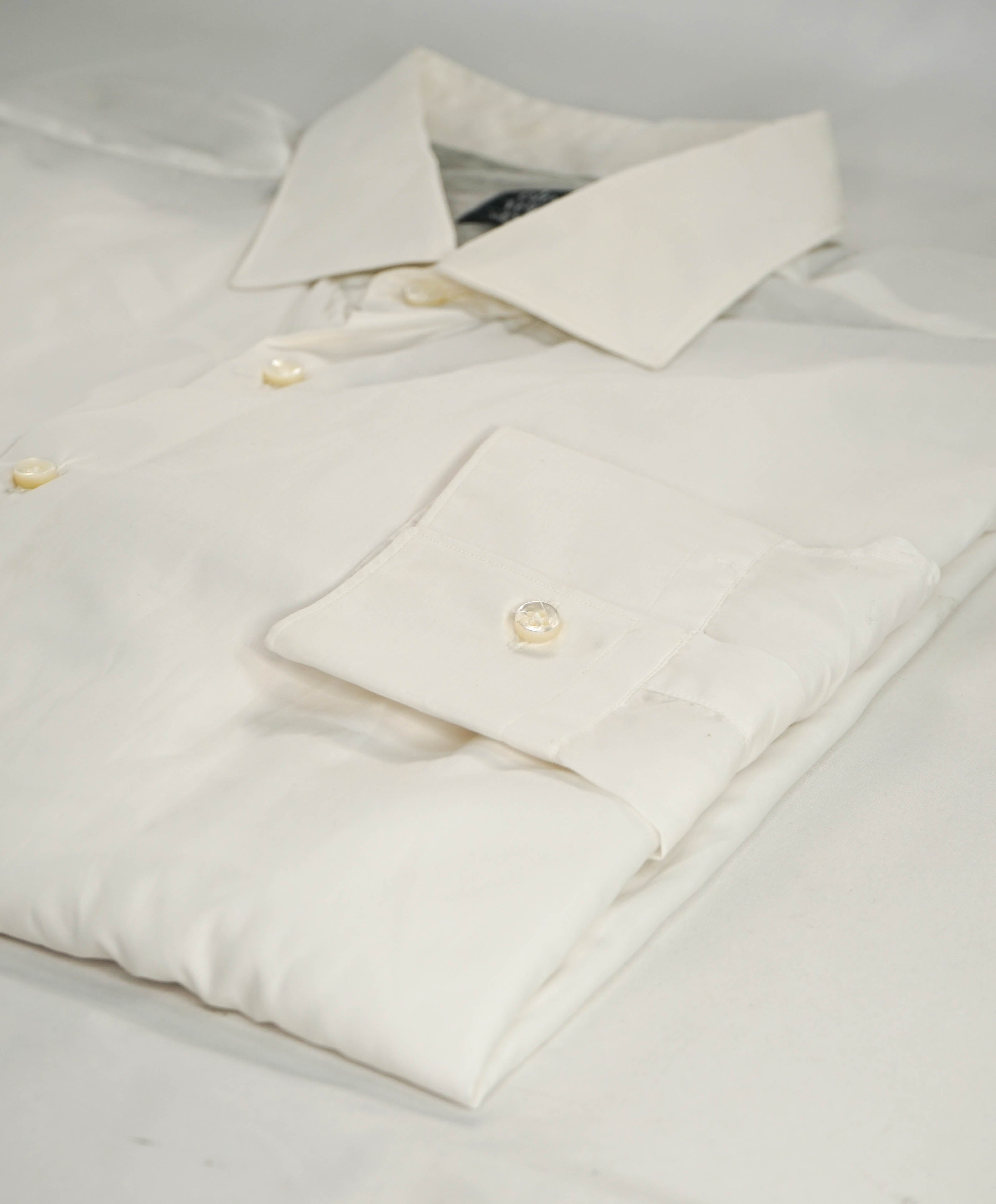 $395 ELEVENTY - *Spread Collar* Slim-Cotton Poplin White Dress Shirt - XL (44)