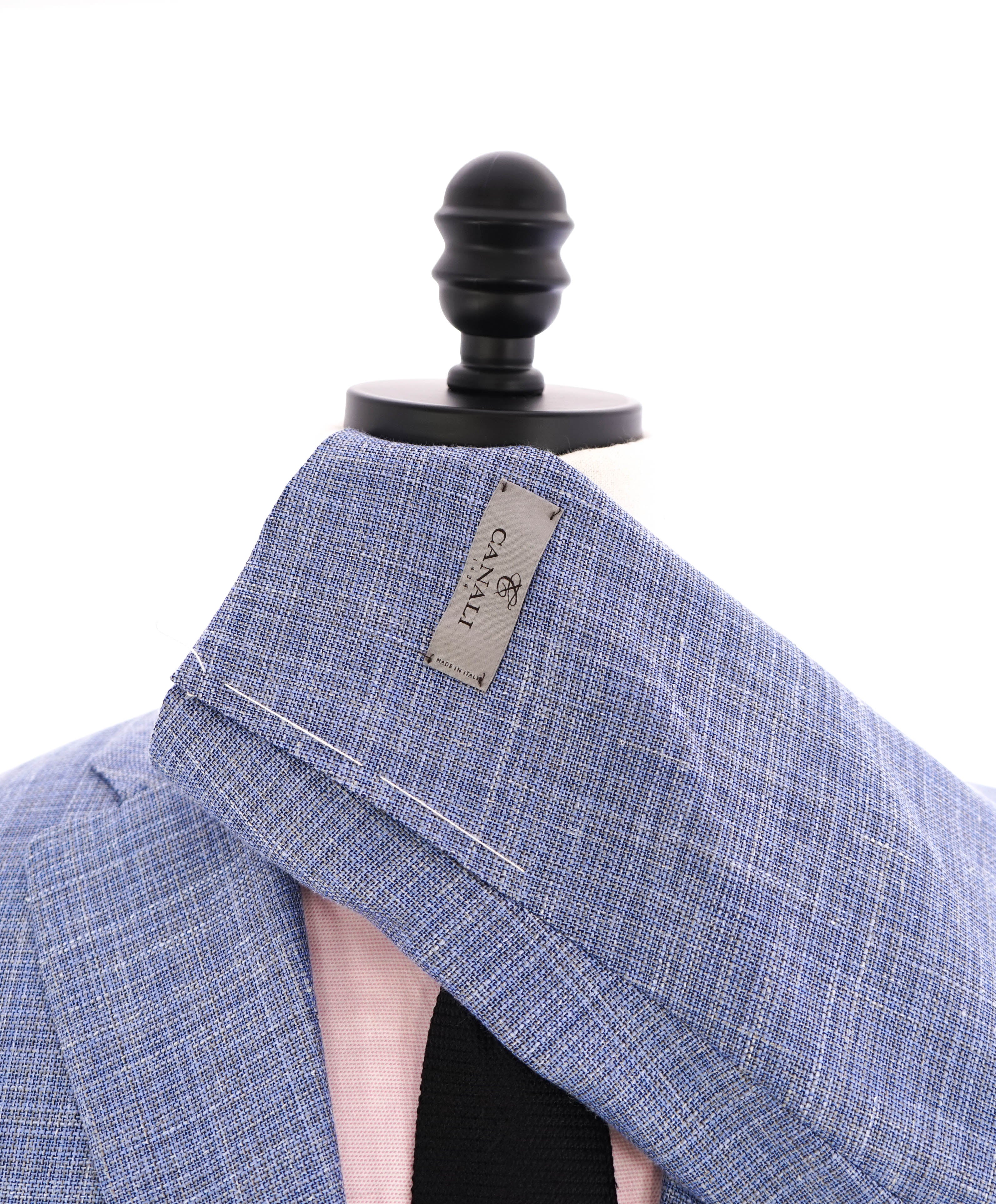 $1,895 CANALI - Baby Blue Tonal Textured Blazer - 38R