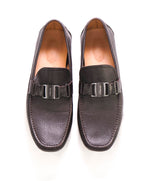 SALVATORE FERRAGAMO - “Sardegna 2" Brown Pebbled Leather Loafers - 13 D