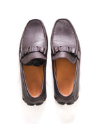 SALVATORE FERRAGAMO - “Sardegna 2" Brown Pebbled Leather Loafers - 13 D