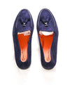 SANTONI - Blue Suede "GOODYEAR" Tipped Tassel Venetian Loafers - 9 US (8 IT)