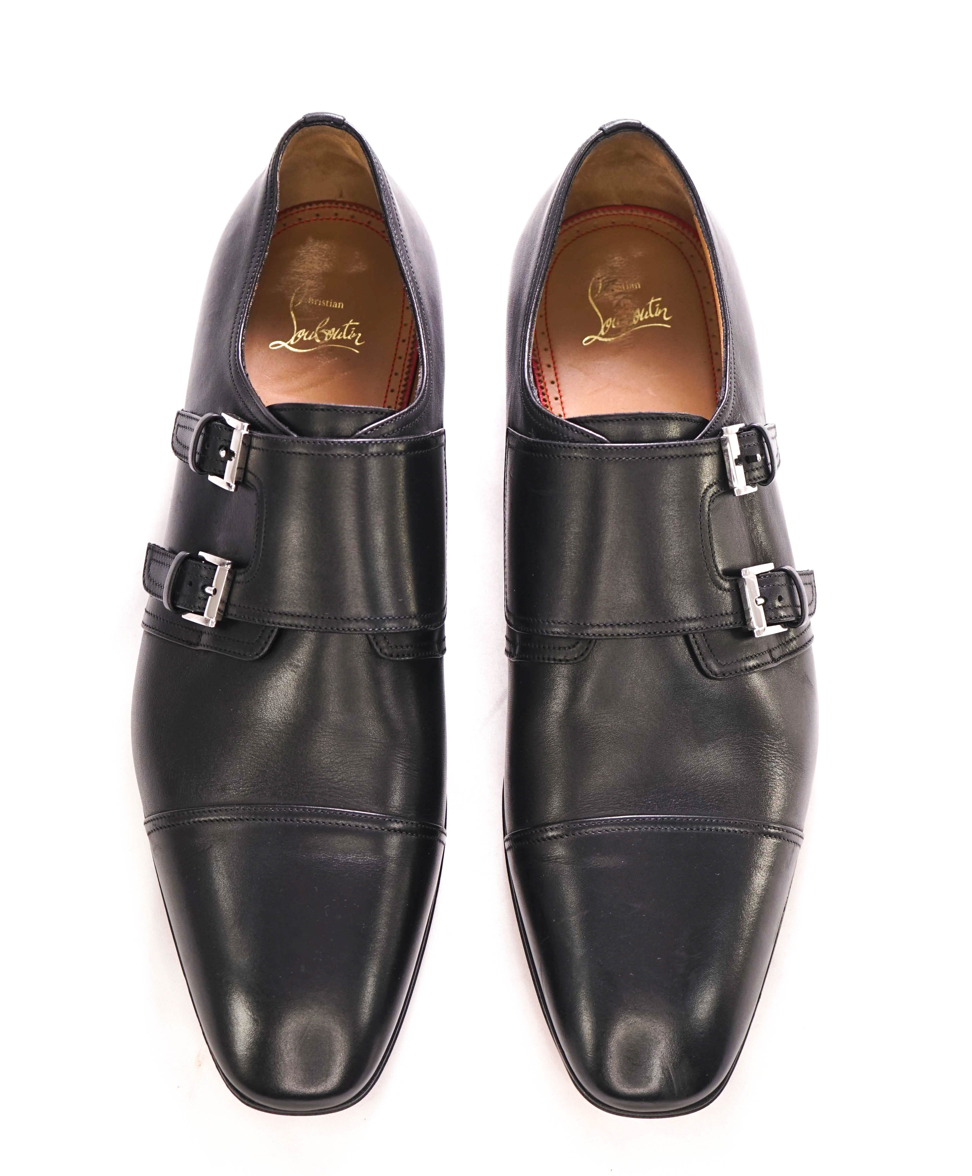 $1,150 CHRISTIAN LOUBOUTIN - *MORTIMER* Black Double Monk Loafers - 12 US (45EU)