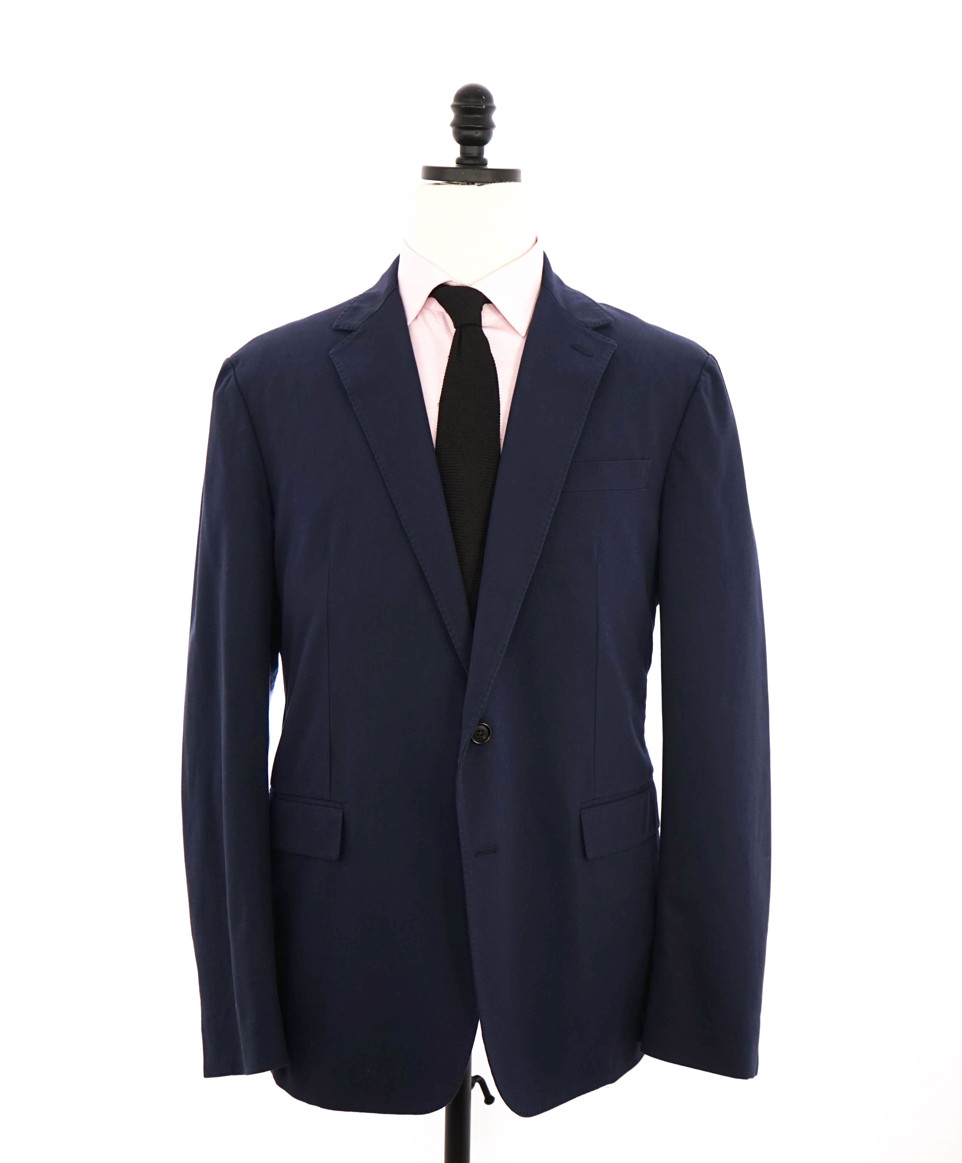 $2,695 RALPH LAUREN PURPLE LABEL - *CLOSET STAPLE* Blue Cotton Blazer - 44R