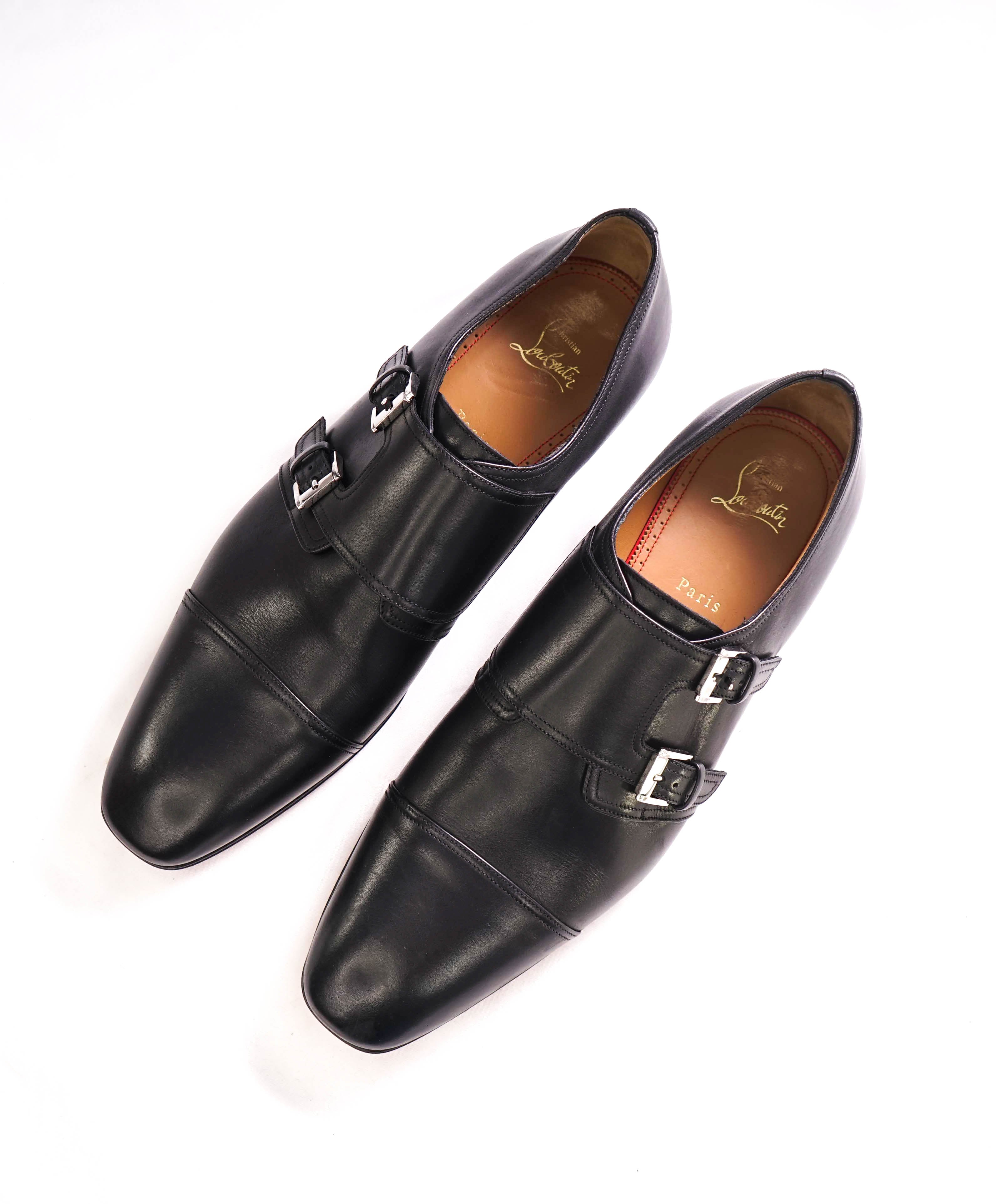 $1,150 CHRISTIAN LOUBOUTIN - *MORTIMER* Black Double Monk Loafers - 12 US (45EU)